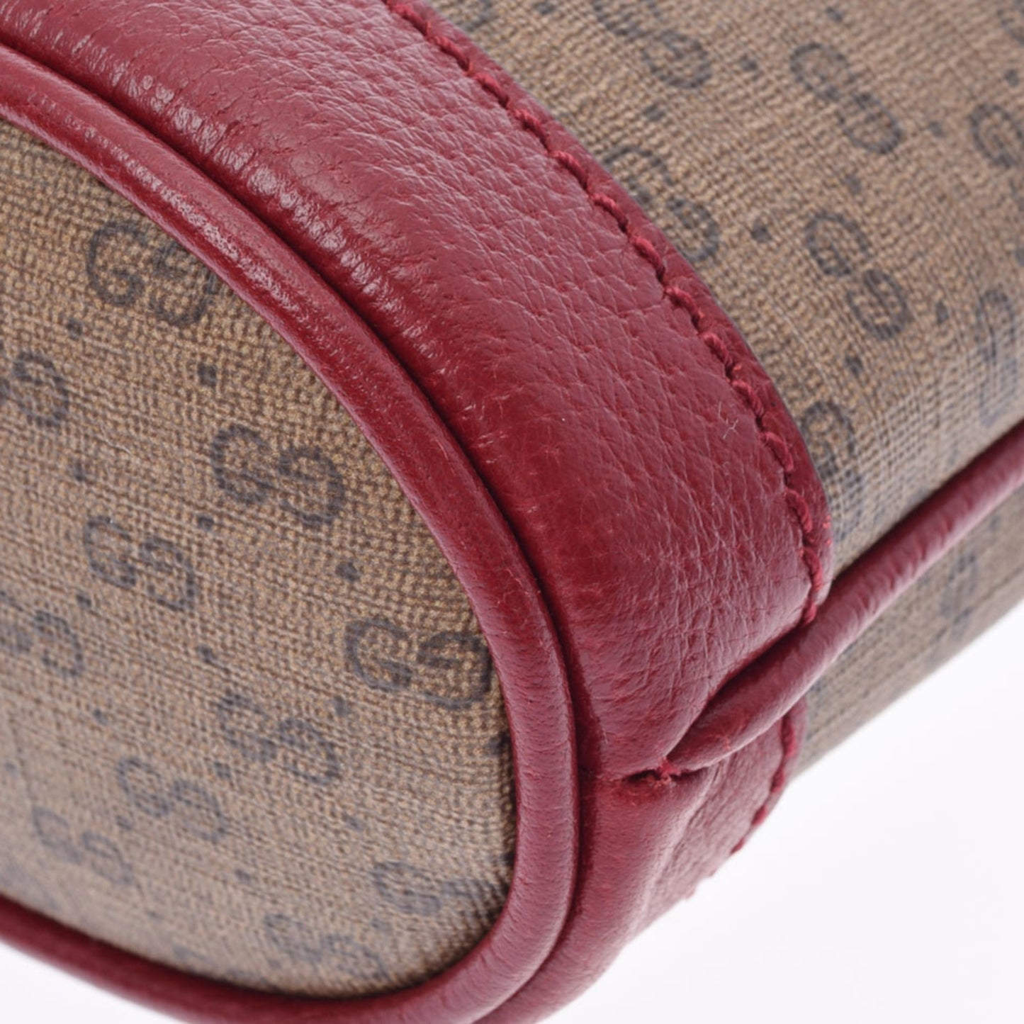 Gucci Doraemon Collaboration Mini Type Beige/Red 647801 Women's PVC/Calf Shoulder Bag