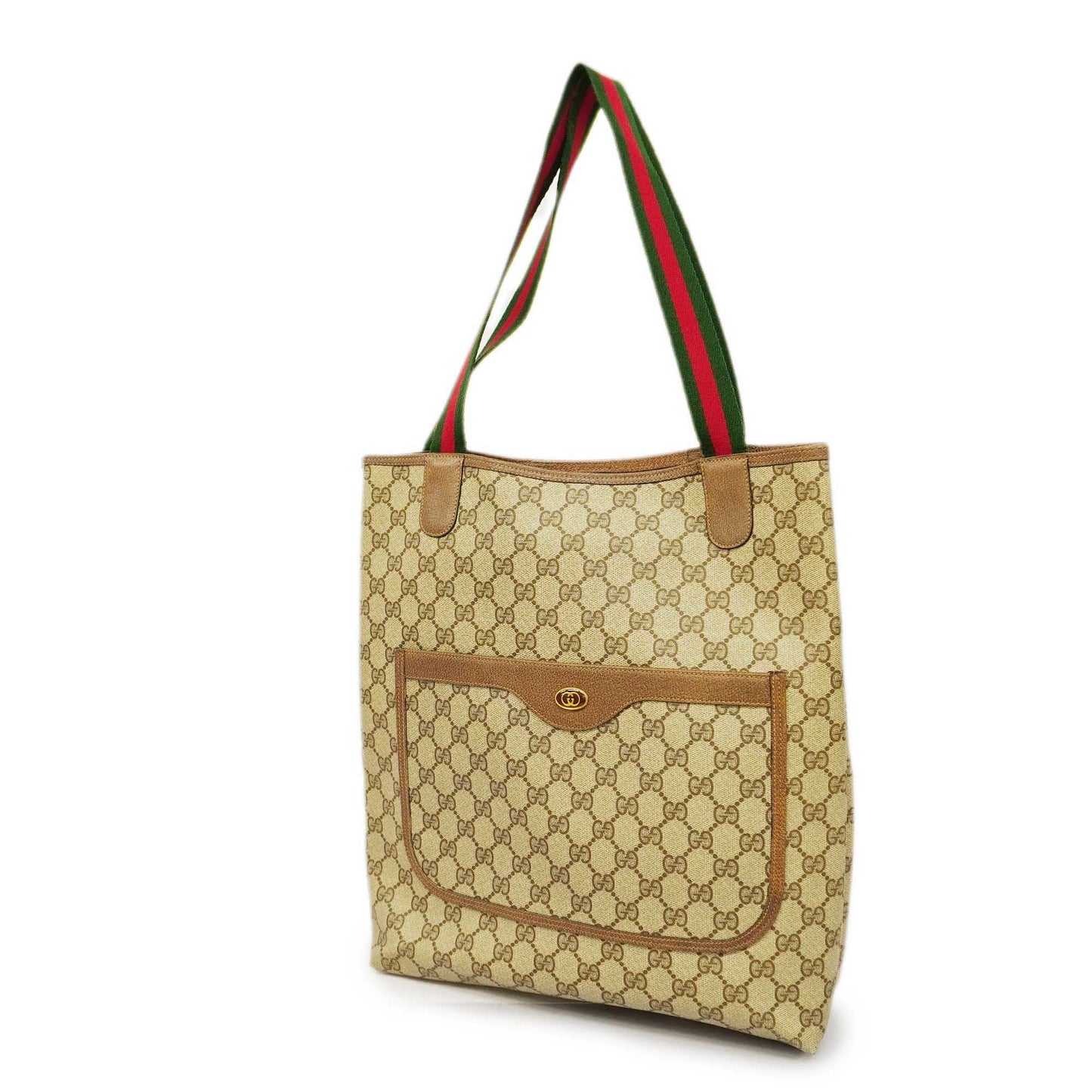 GUCCIAuth  Sherry Line Tote Bag 39 02 003 Women's GG Supreme,Leather Beige,Brown