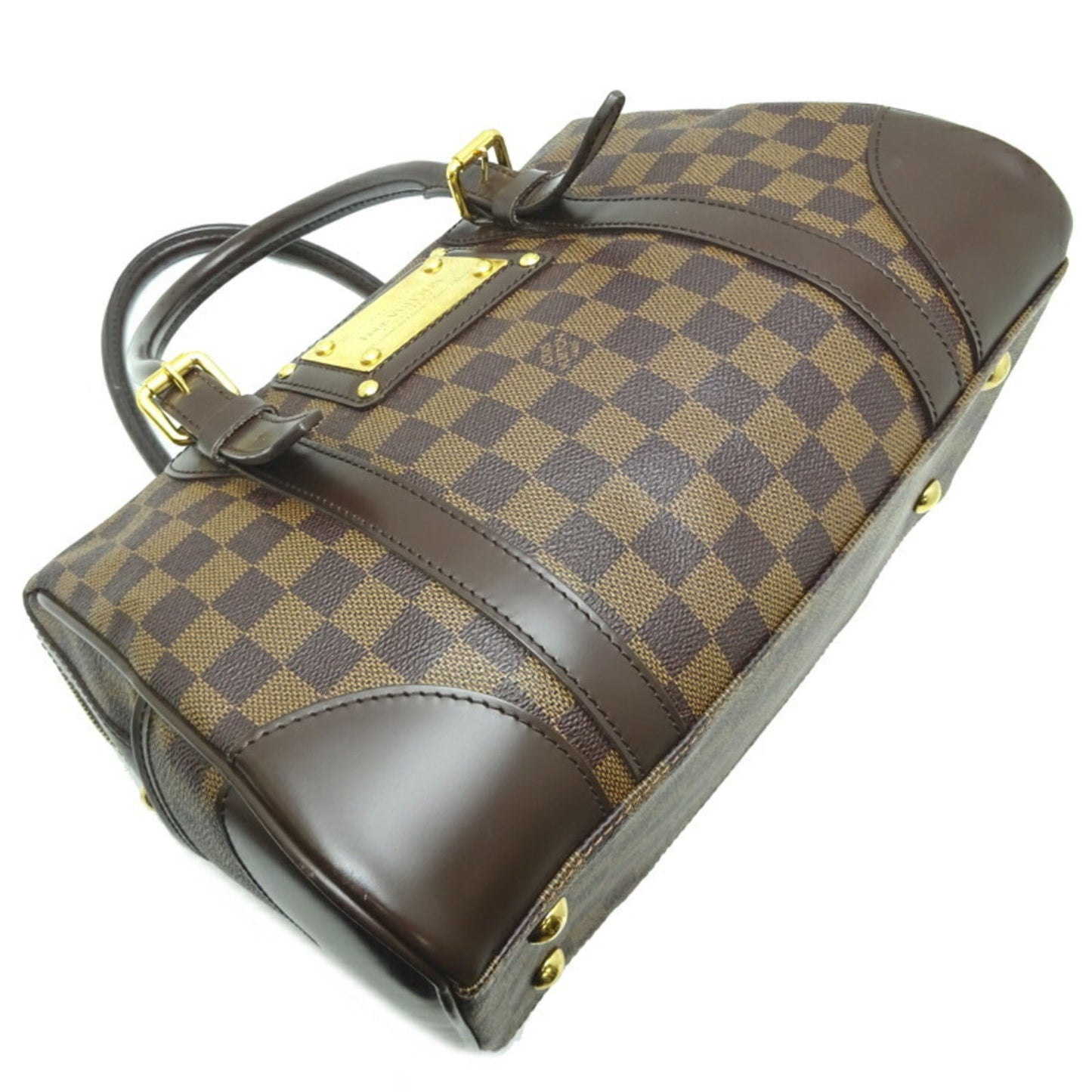 Louis Vuitton Berkeley Ladies Handbag N52000 Damier Ebene (Brown)