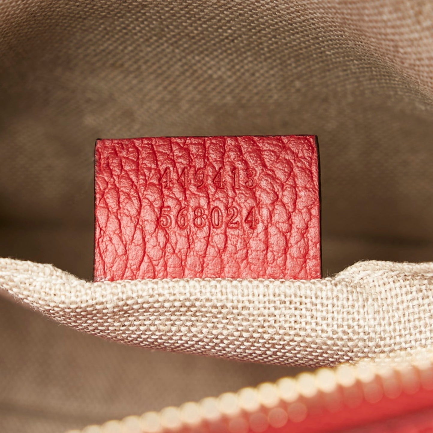 Gucci GG Canvas Shoulder Bag 449413 Brown Red Leather Ladies Gucci