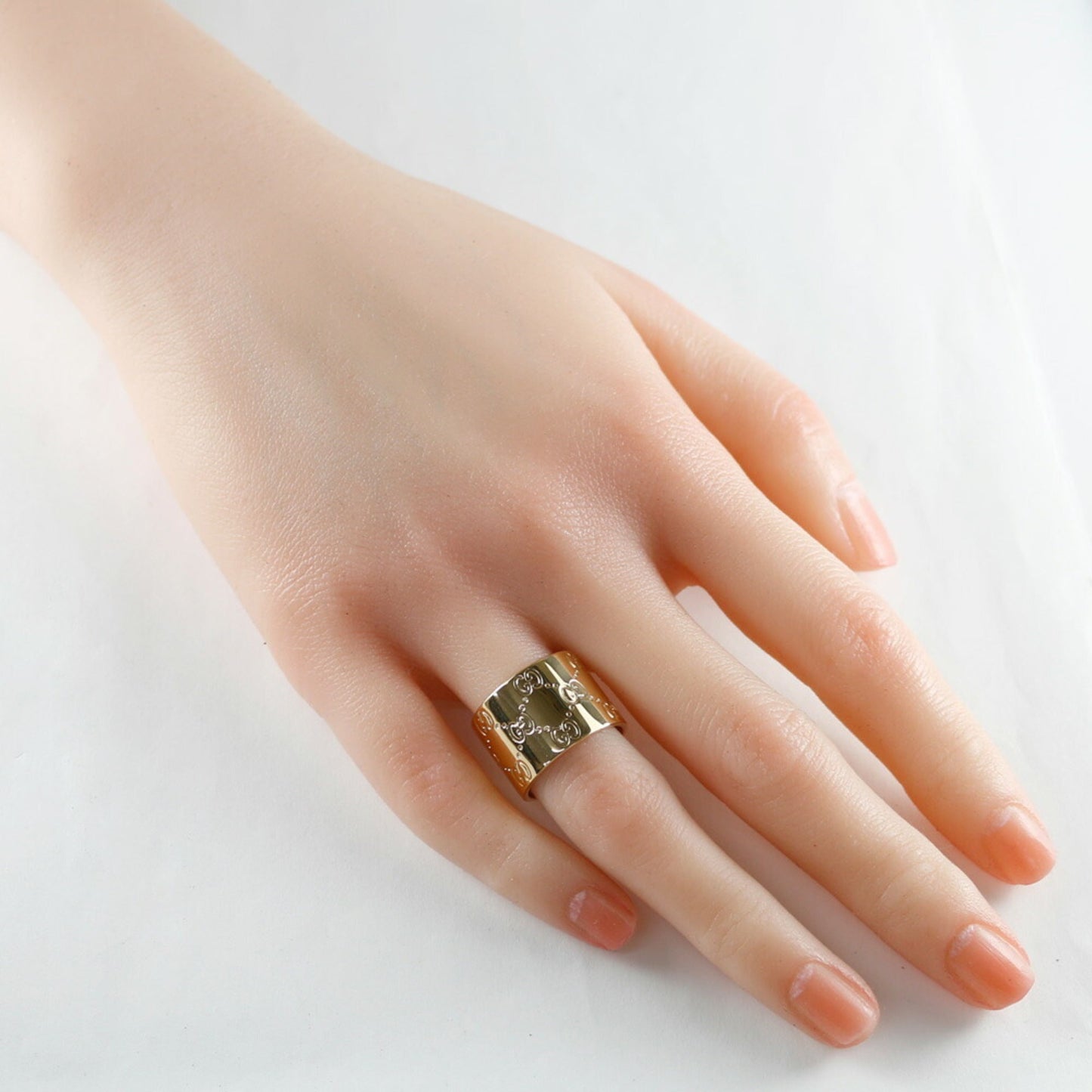 Gucci K18 Ring / Icon Wide No. 12 Gold Ladies 18K Accelerating
