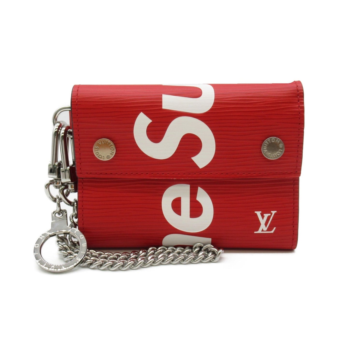 LOUIS VUITTON Chain Wallet [Supreme] Red Epi leather M67755