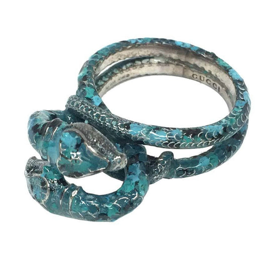 Gucci Garden Snake Ring Aging Finish Sterling Silver 525177 # 18 AG925 Men's Women's