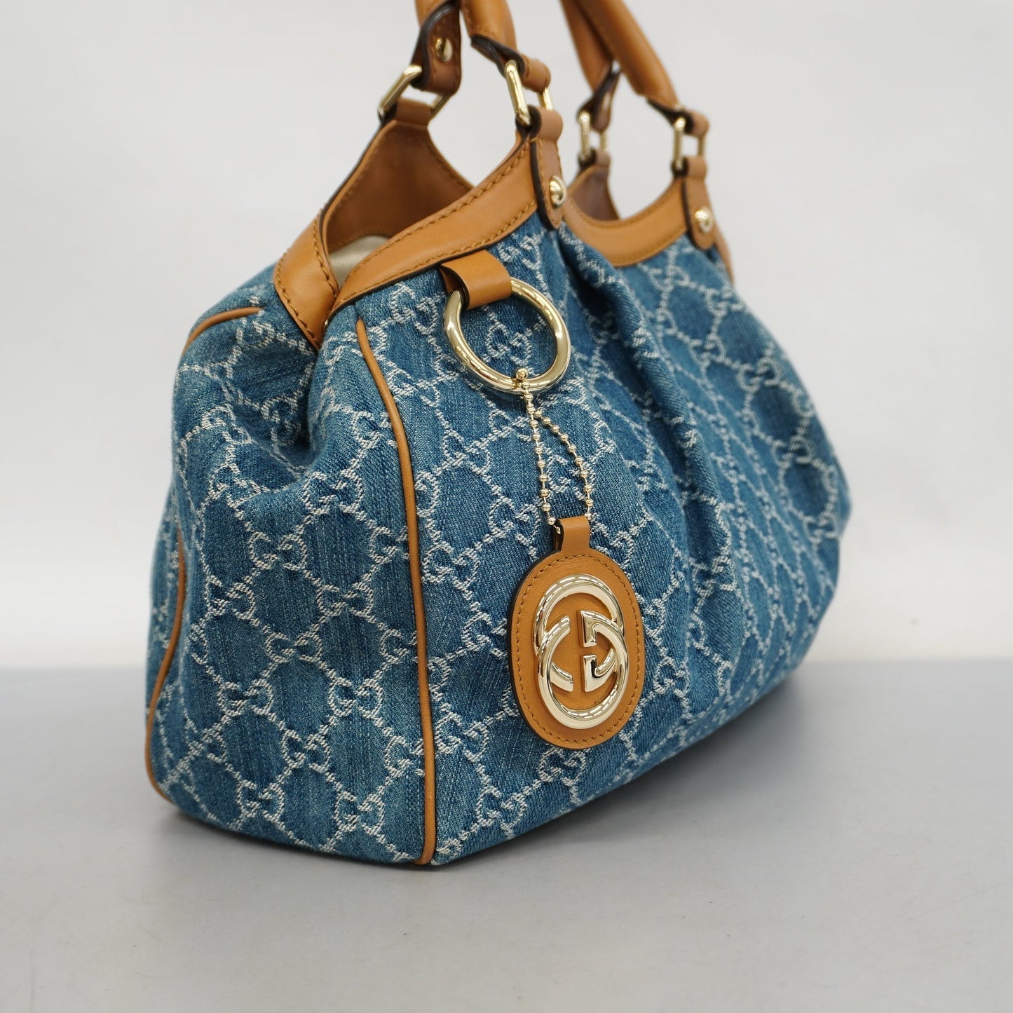 Gucci  Sukey GG Denim 211944 Women's Denim HandBag Blue