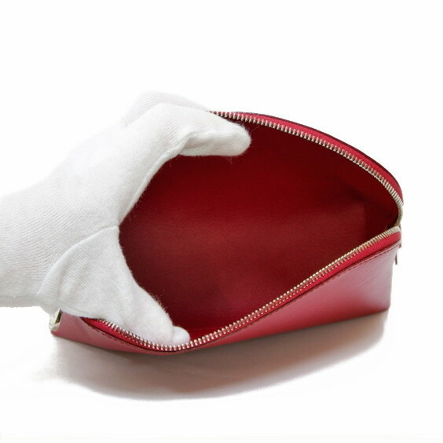 LOUIS VUITTON Epi Pochette Tick Leather Fuchsia Engine Makeup Pouch Louis Vuitton Women's Men's
