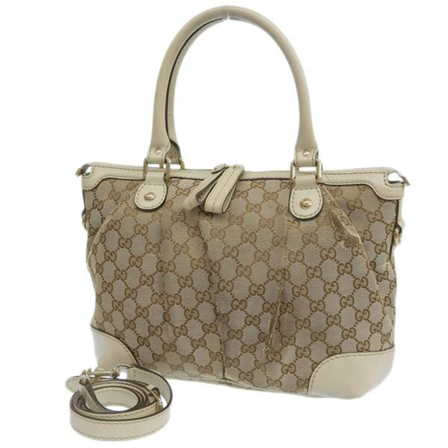 GUCCI GG Canvas Sookie 2WAY Handbag 247902 Beige/Ivory Women's