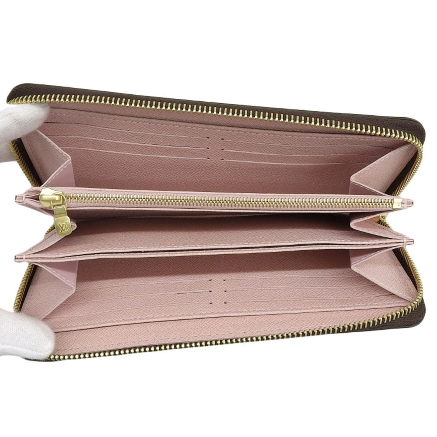 Louis Vuitton Damier Zippy Wallet Round Zipper Long Pink N60046