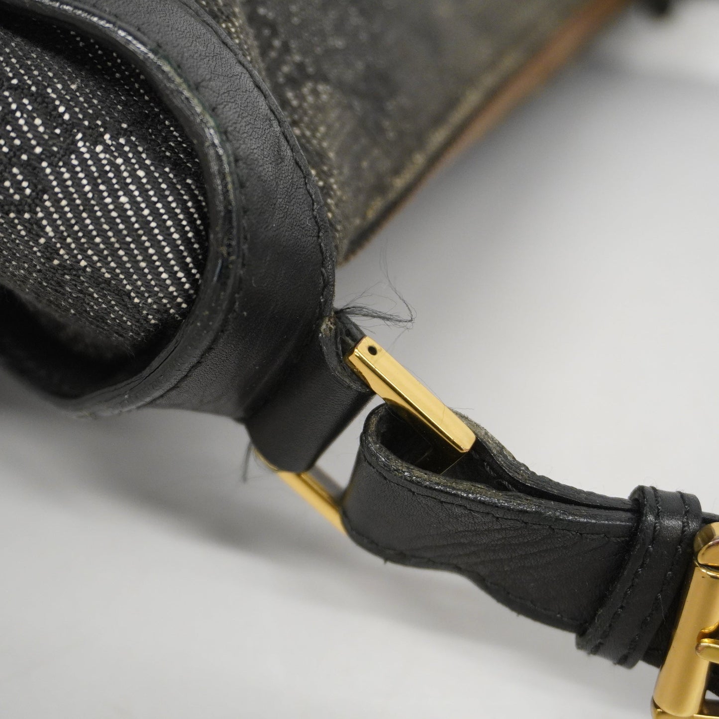 GUCCIAuth  GG Canvas Shoulder Bag 92706 Women's Leather Black
