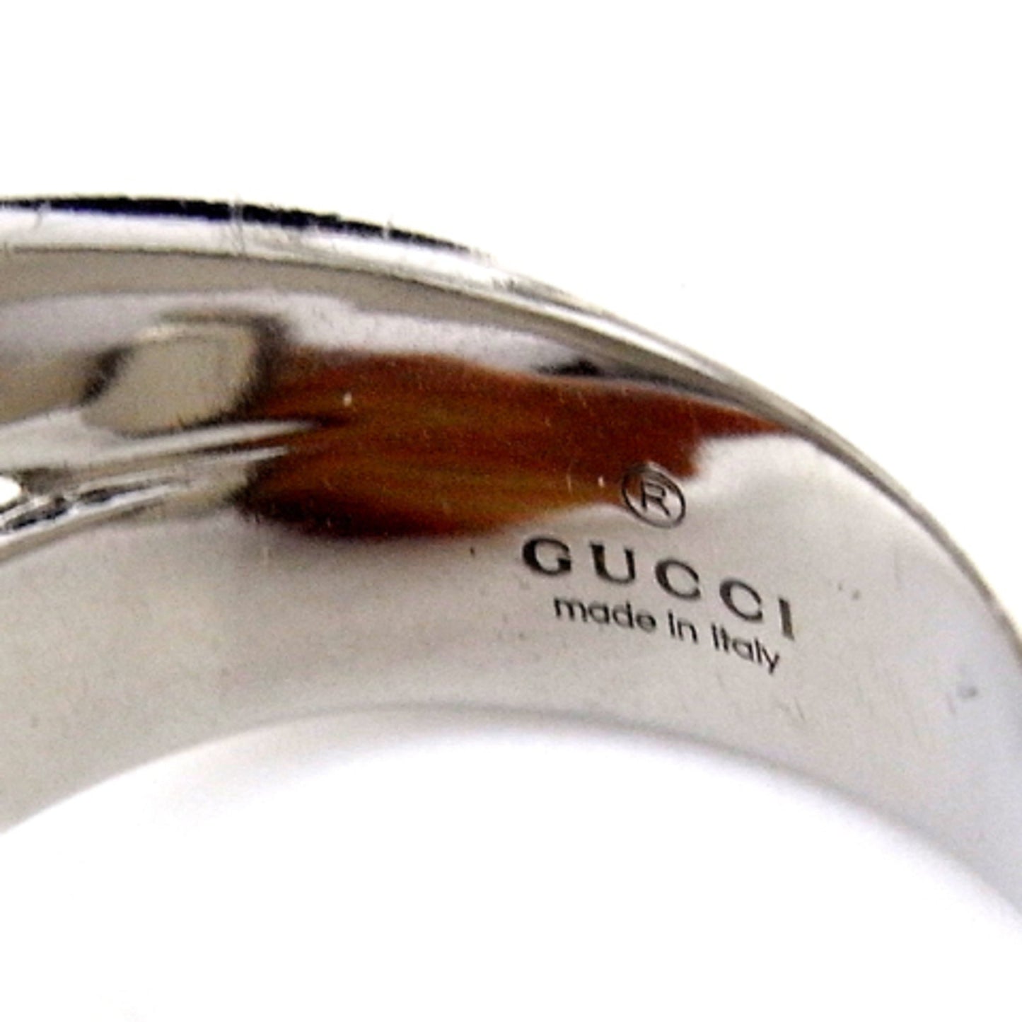 Gucci Horsebit Horn Lady's Ring Silver 925