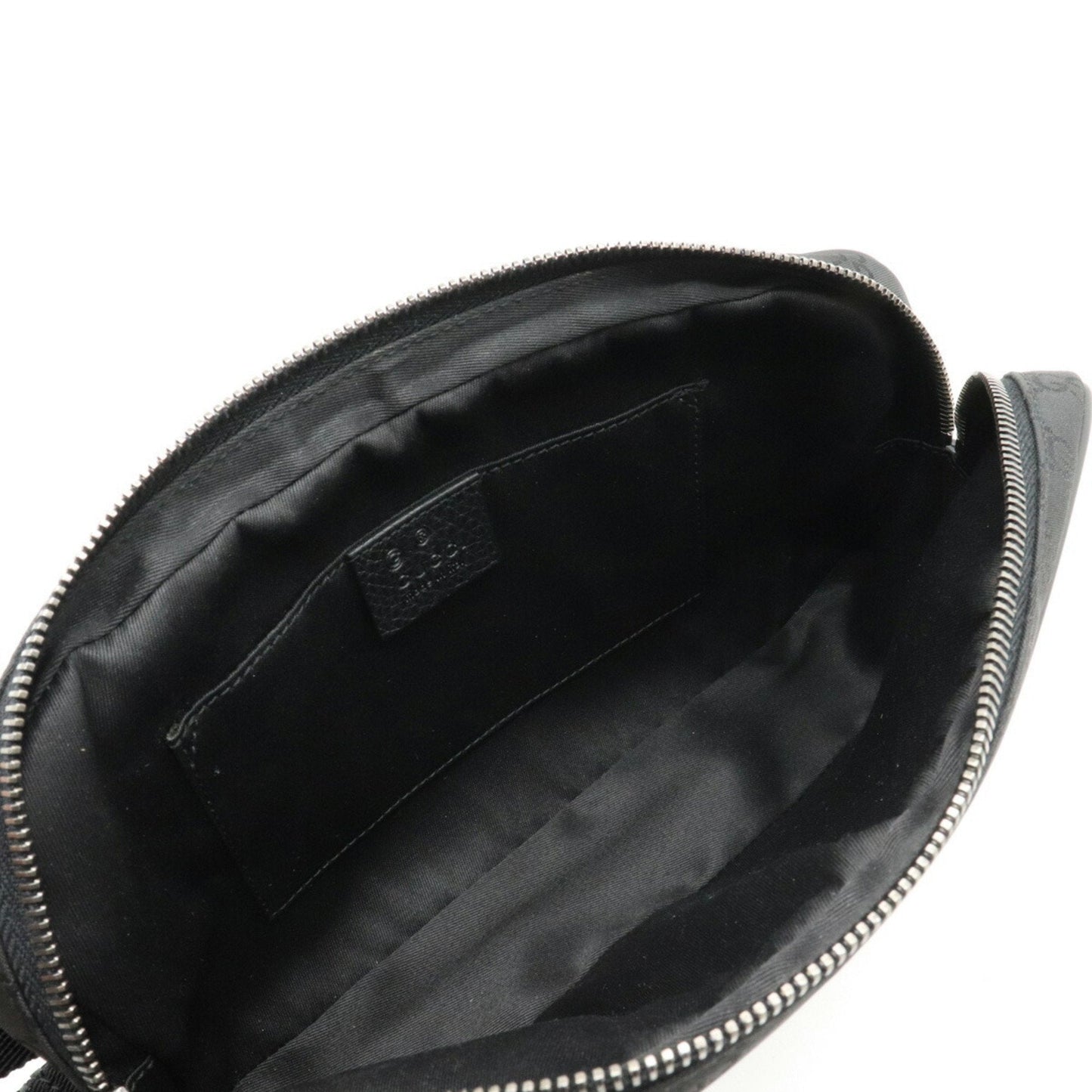 Gucci GG Nylon Waist Bag Pouch Body Leather Black 336672