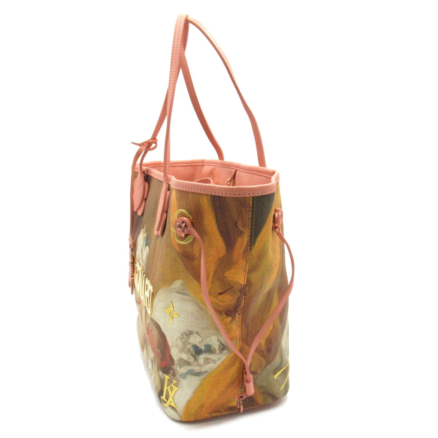 LOUIS VUITTON Fragonard Neverfull MM Pink Brown Masters collection PVC coated canvas M43319