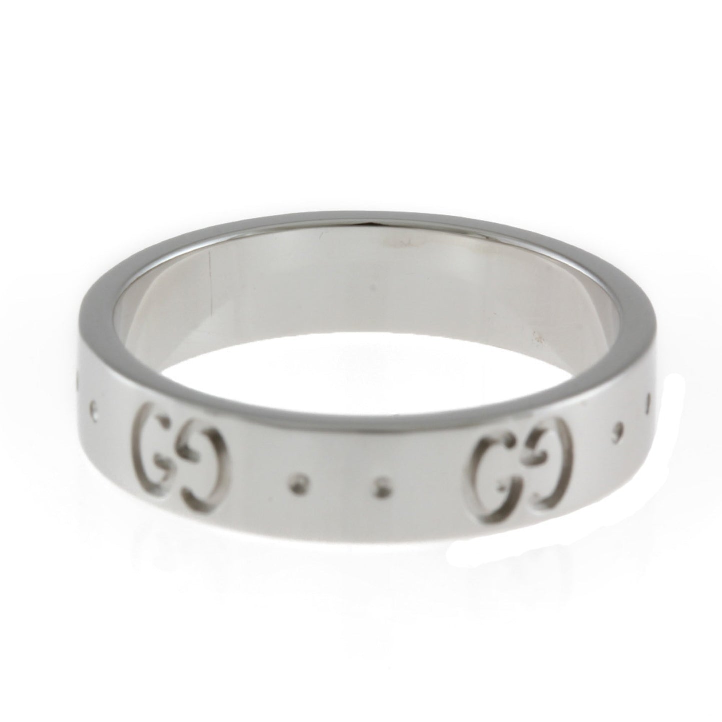 Gucci Icon Ring No. 9.5 18K K18 White Gold Women's