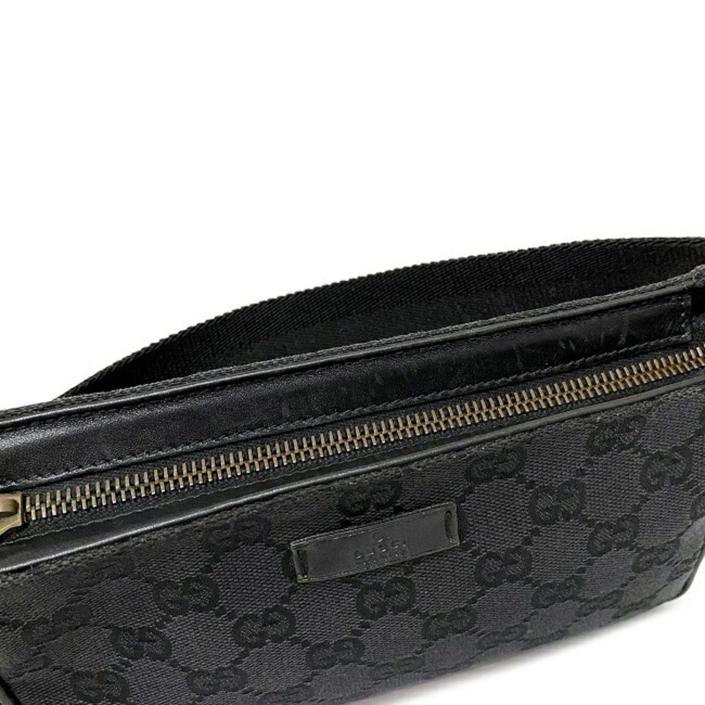 Gucci Handbag Black 106644 Canvas Leather GUCCI Women's Bag GG