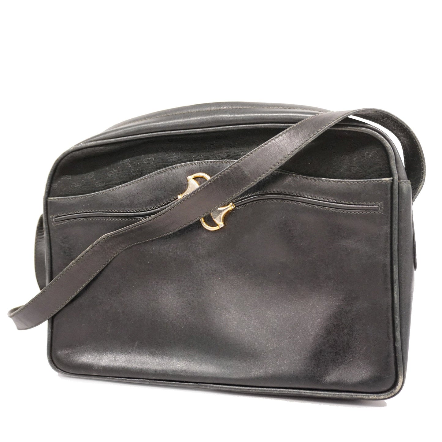 GUCCI  Micro GG 22 001 3100 Women's Canvas,Leather Shoulder Bag Black