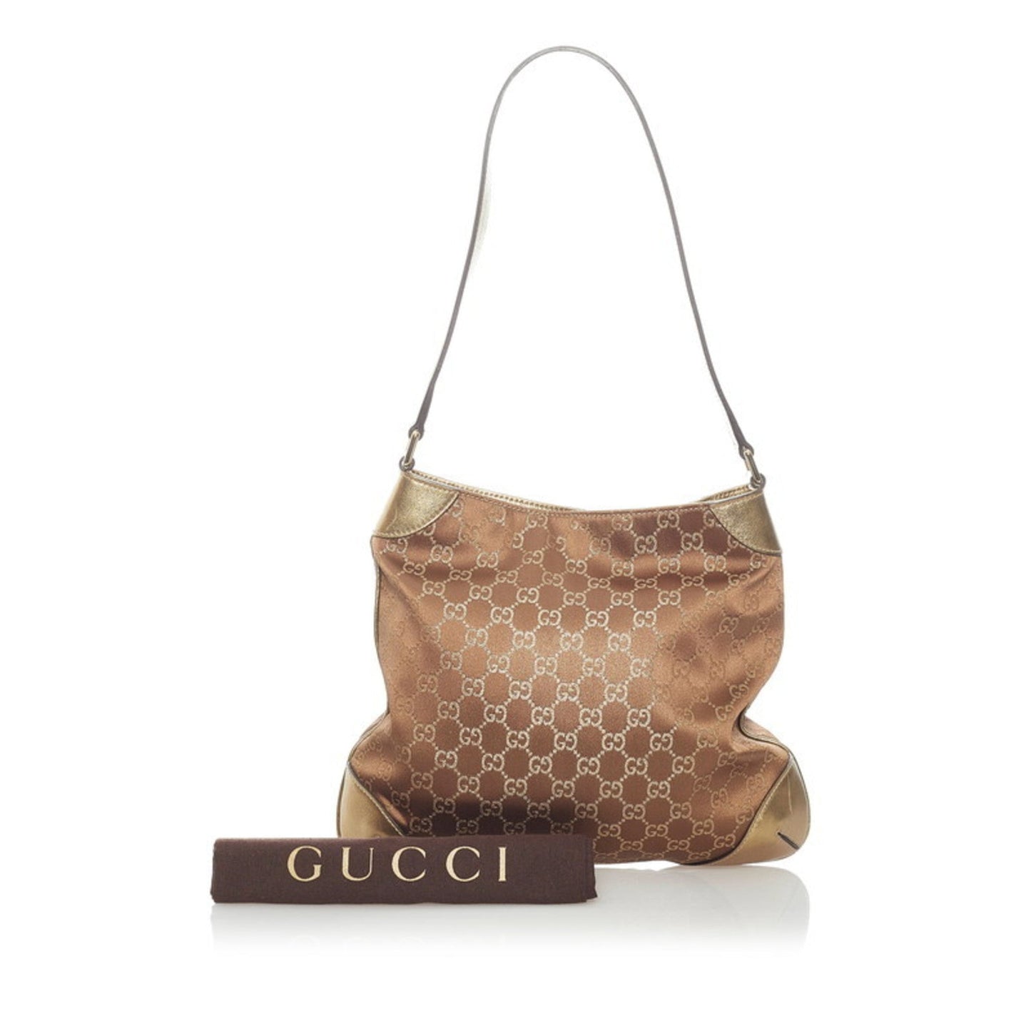 Gucci Shima One Shoulder Bag 257296 Gold Canvas Leather Ladies GUCCI