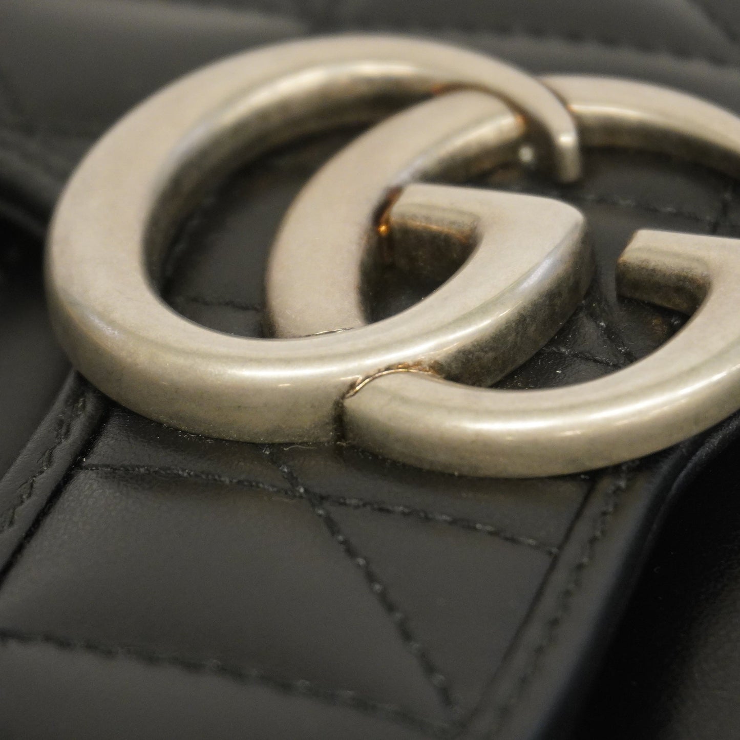 Gucci GG Marmont Shoulder Bag 443497 Women's Leather Shoulder Bag Black