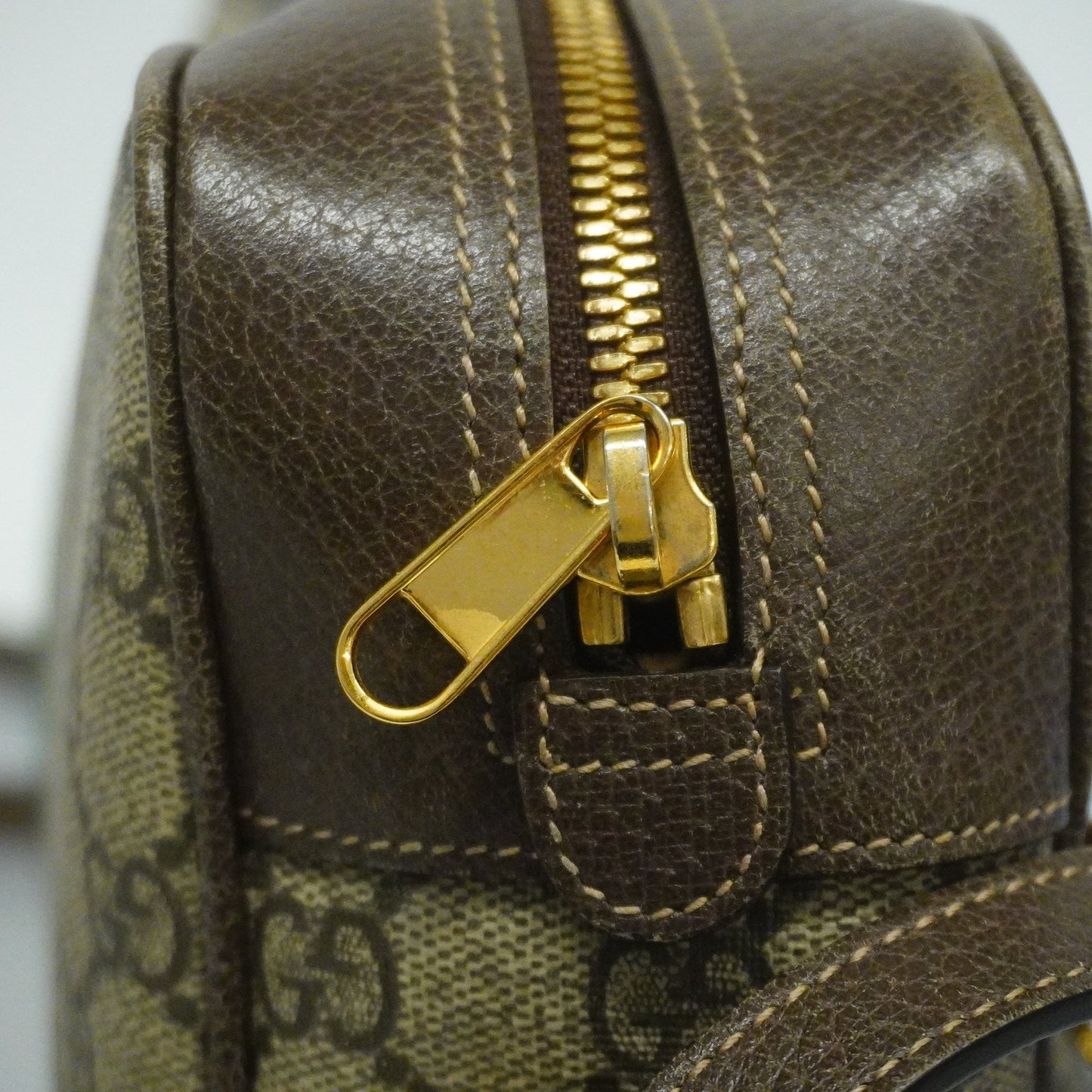 GUCCIAuth  Sherry Line Shoulder Bag 517080 GG Supreme,Leather Beige,Brown