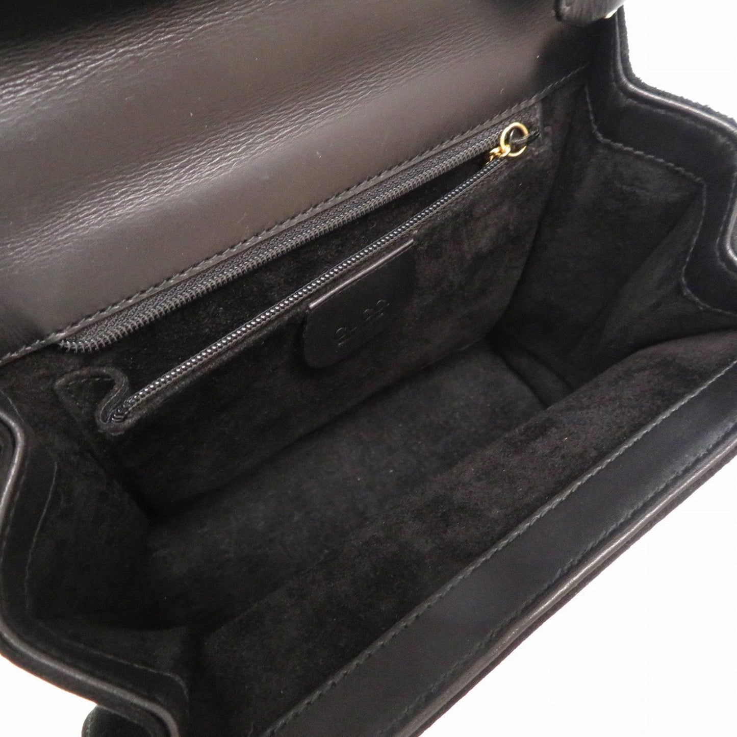 Gucci Lady Rock Suede Black Gold Hardware 000 110 0211 2WAY Handbag Bag 0057