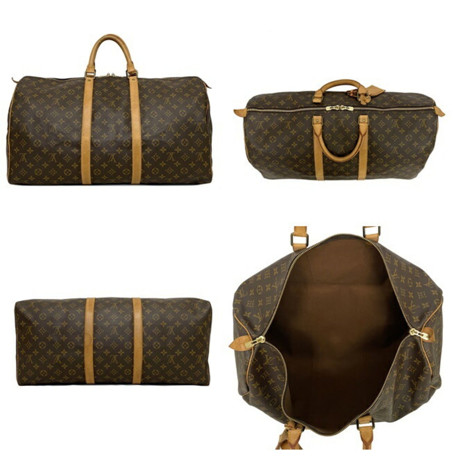 Louis Vuitton Boston Bag Keepol 55 Brown Beige Monogram M41424 Nume MI0951 LOUIS VUITTON Handbag Unisex Louis Vuitton