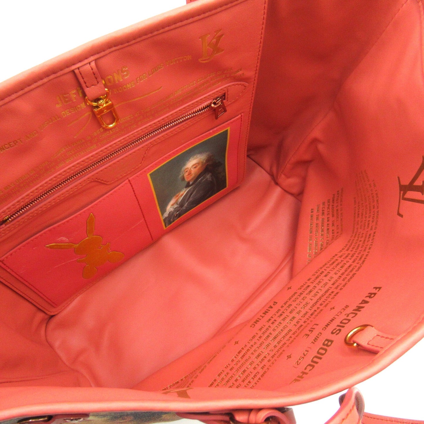 LOUIS VUITTON BOUCHER Neverfull MM Pink Beige Poppy petal Masters collection PVC coated canvas M43357