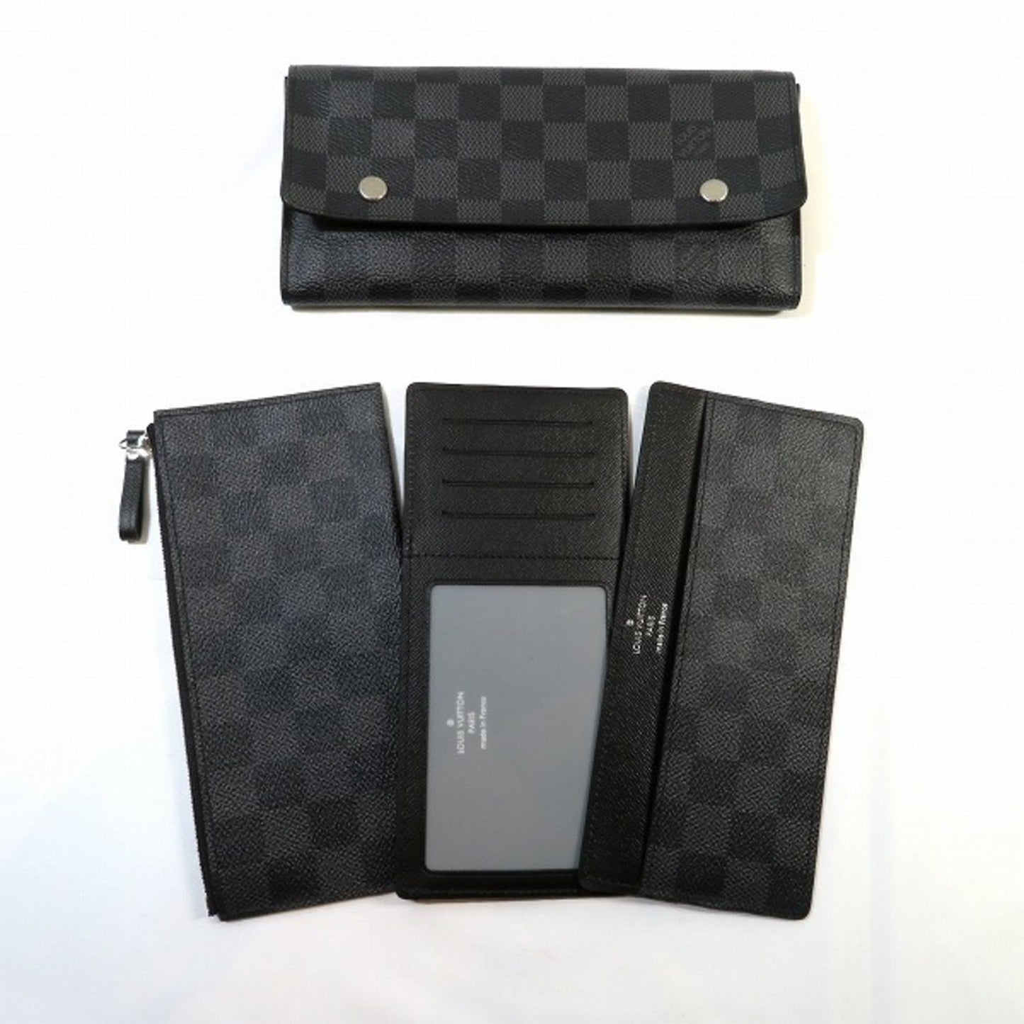 LOUIS VUITTON Damier Portefeuille Long Modular N63084 Graphite Wallet Men's