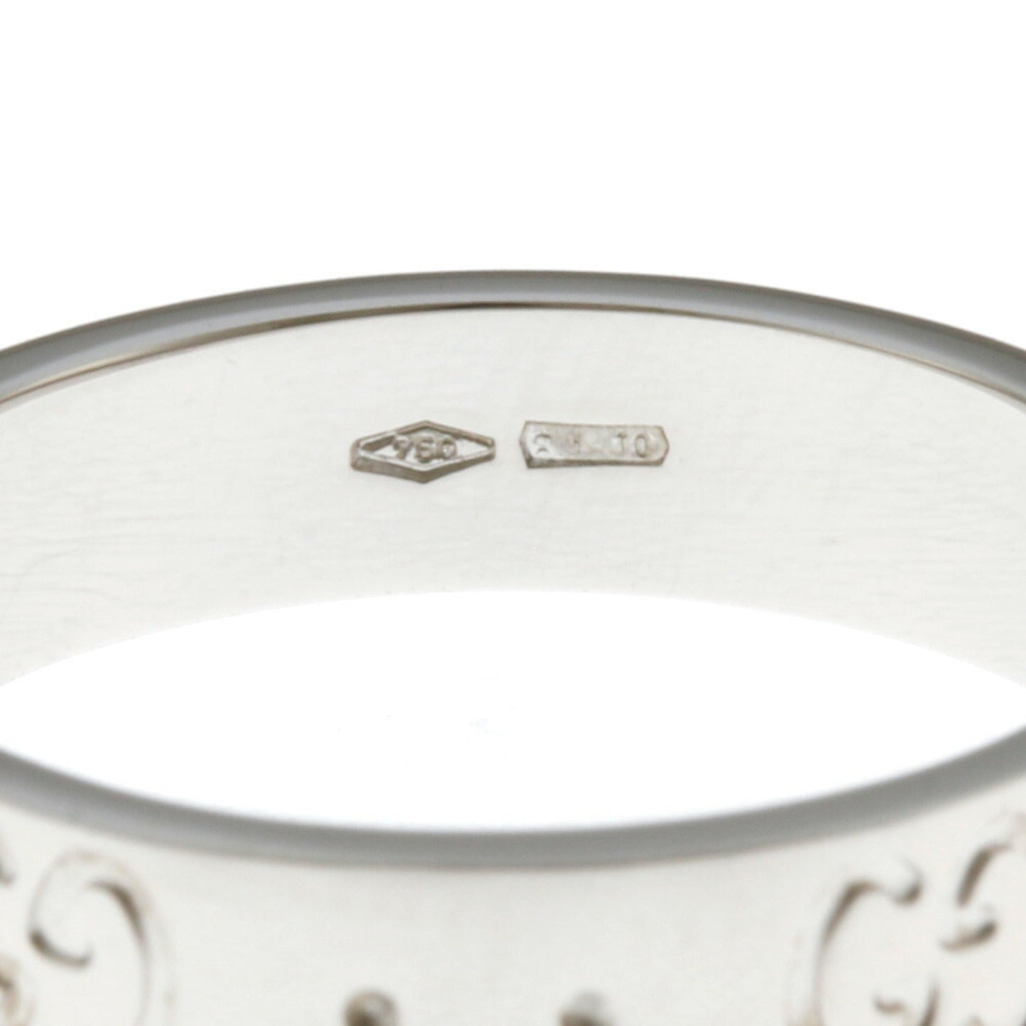 Gucci Icon Ring No. 9.5 18K K18 White Gold Women's