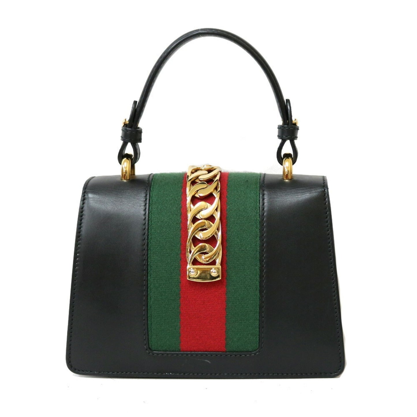 Gucci Sylvie Mini Handbag Shoulder Bag Black Ladies