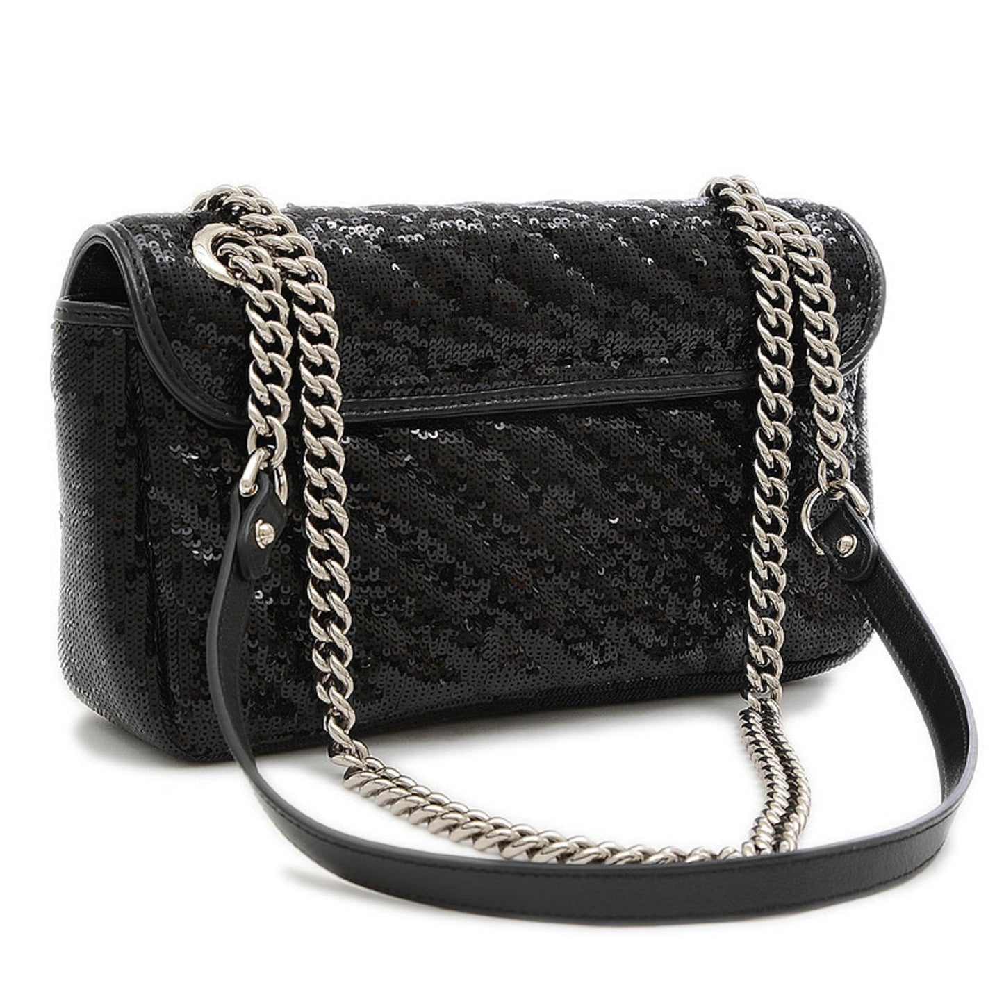 Gucci GG Marmont Small Sequin Shoulder Bag Black 443497