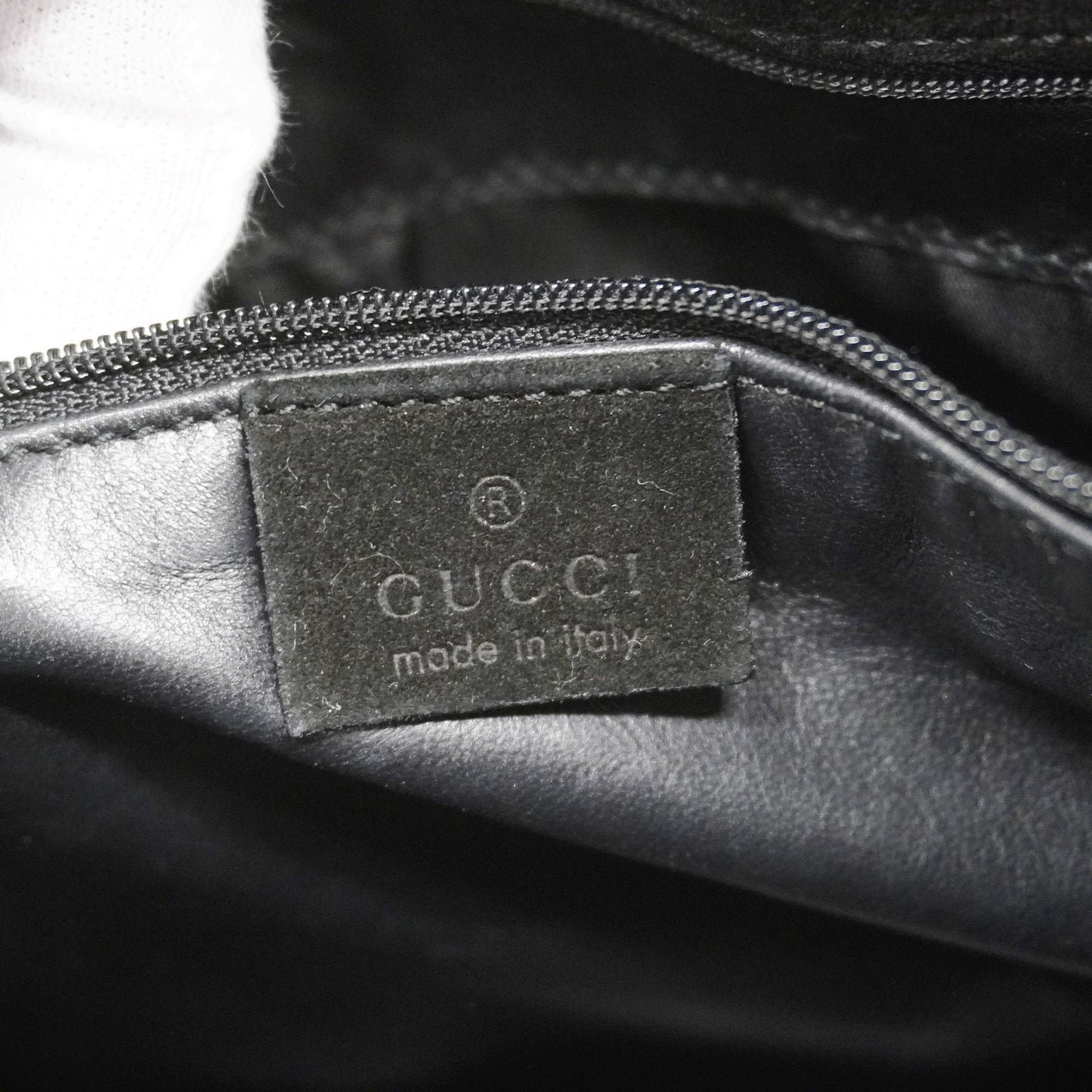GUCCI[3cc2424]   Handbag 001 3167 Suede/Leather Black Silver metal
