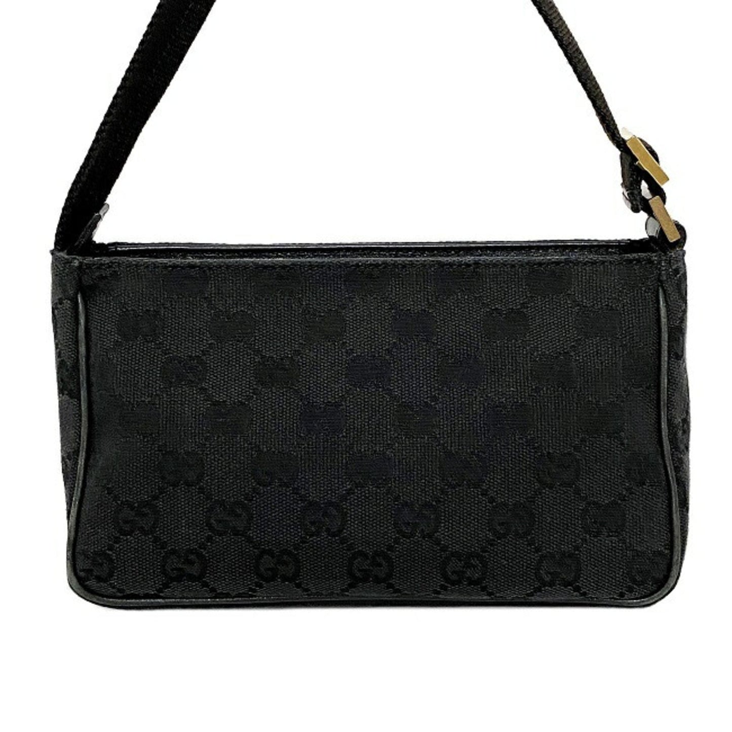 Gucci Handbag Black 106644 Canvas Leather GUCCI Women's Bag GG