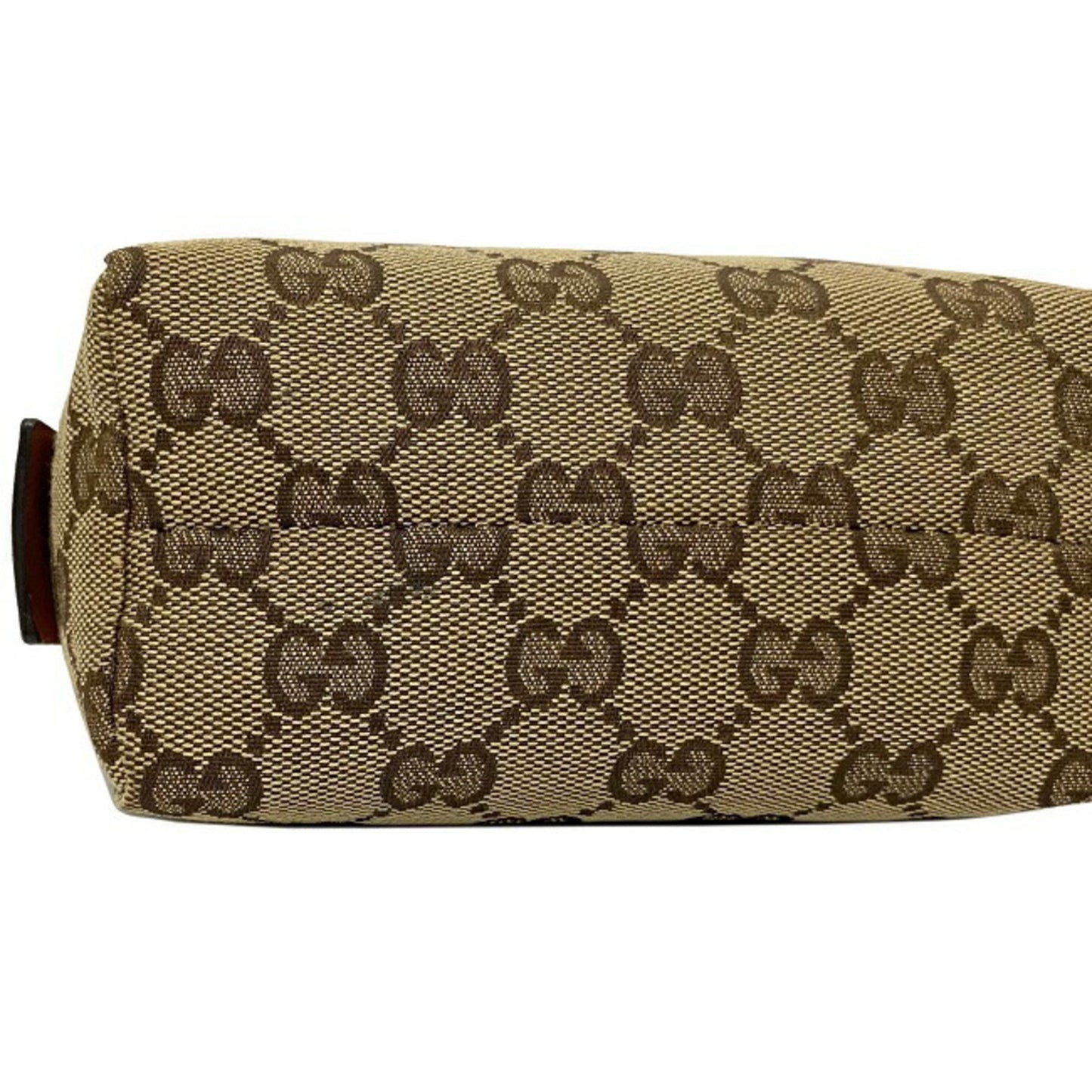 Gucci Pouch Beige Orange GG Canvas 29596 Leather GUCCI Ladies