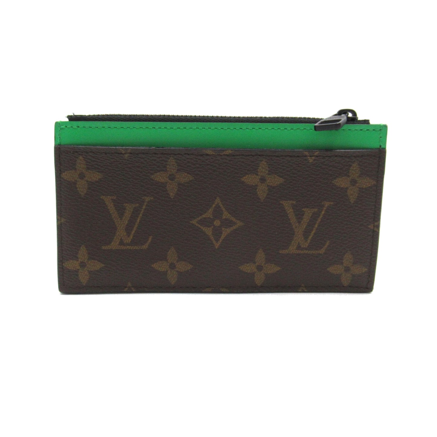 LOUIS VUITTON Coin card holder Brown Green Monogram macassar PVC coated canvas M81627