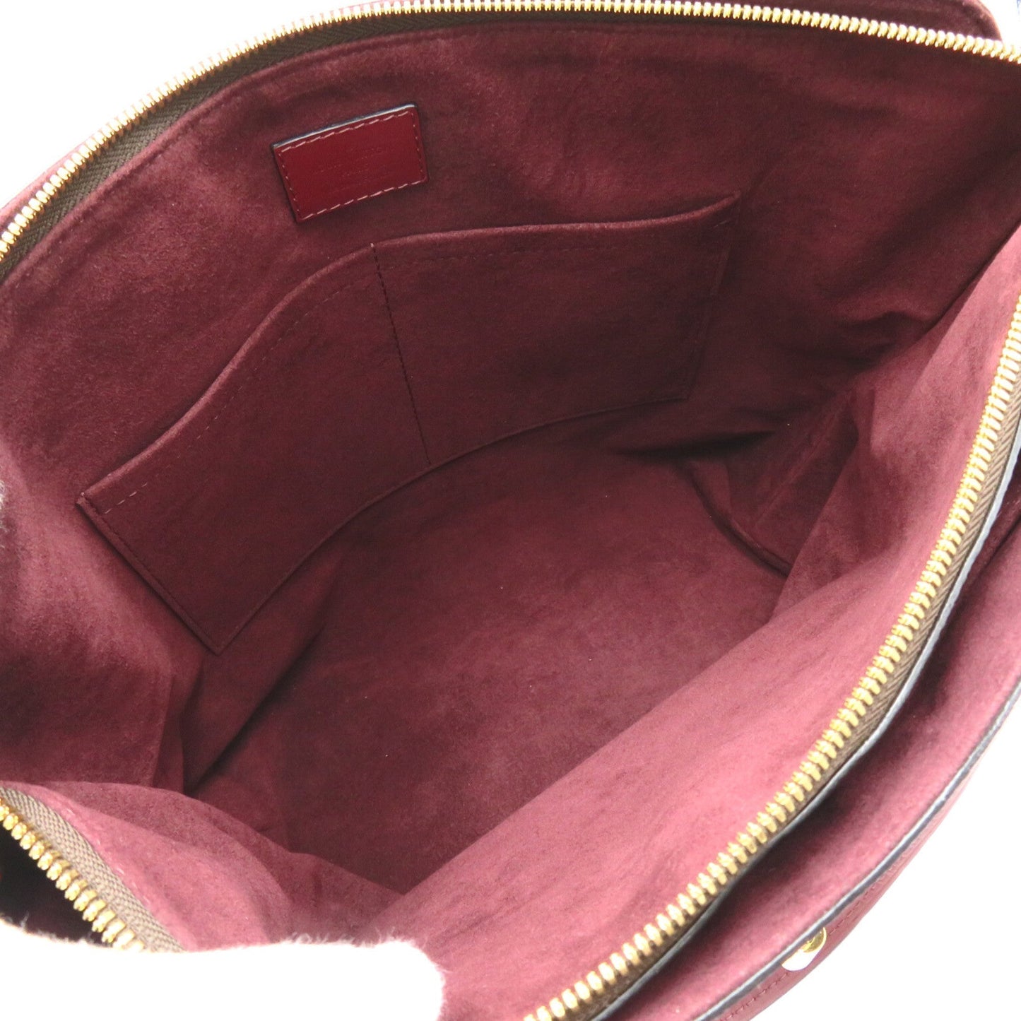 LOUIS VUITTON Flower zip tote MM Brown Red Bordeaux Monogram PVC coated canvas leather M44348