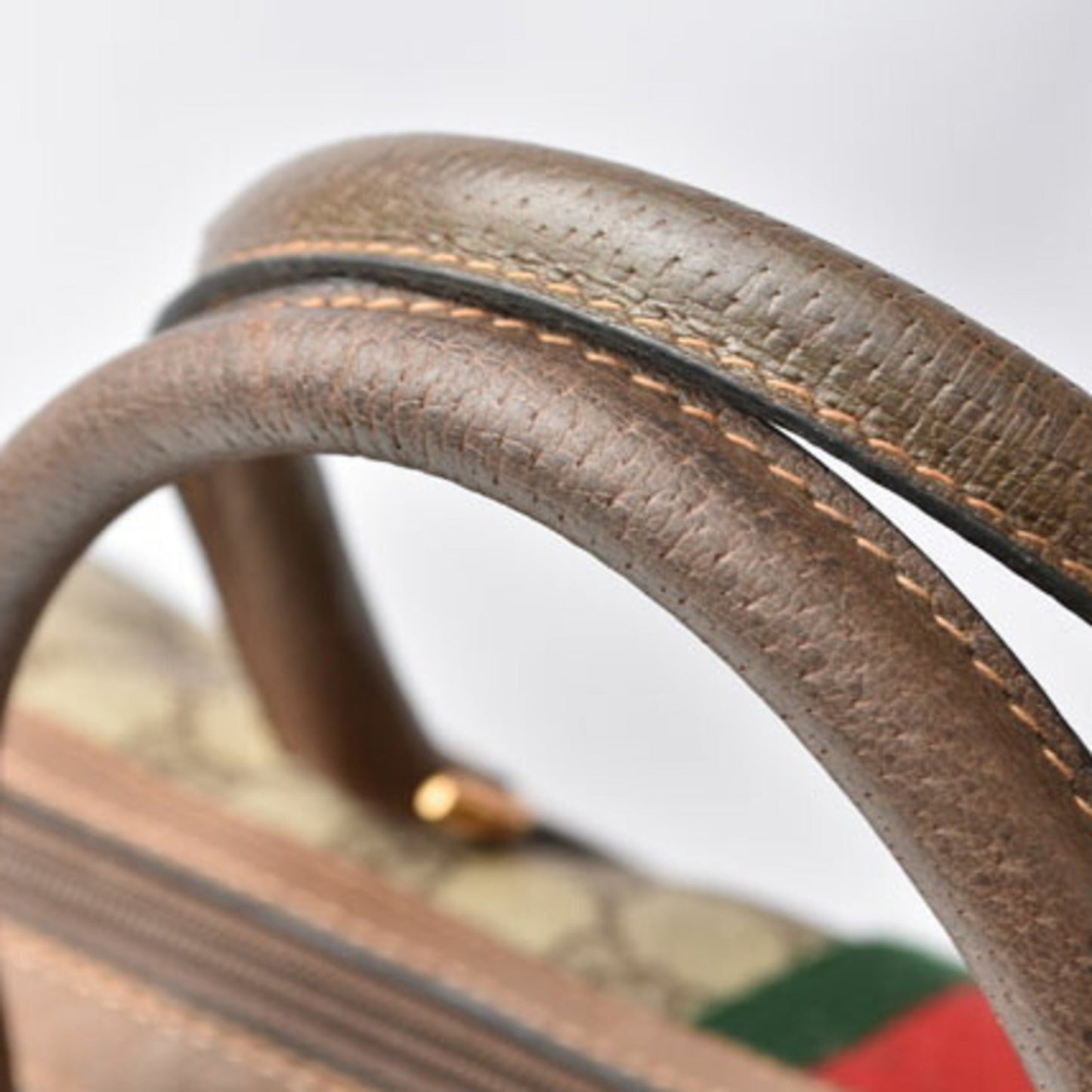 Gucci handbag GUCCI coated canvas sherry line beige brown