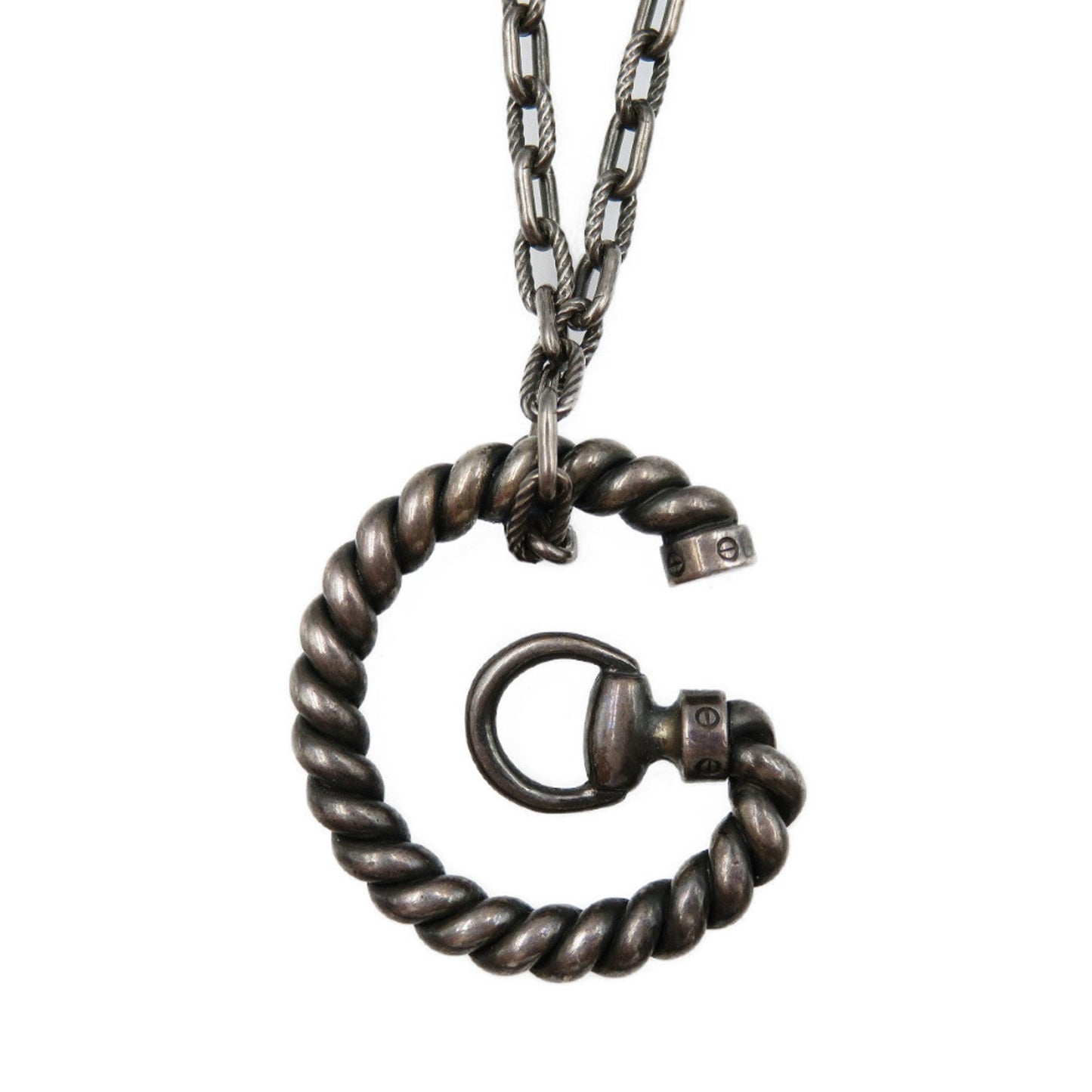 Gucci G silver 925 black necklace
