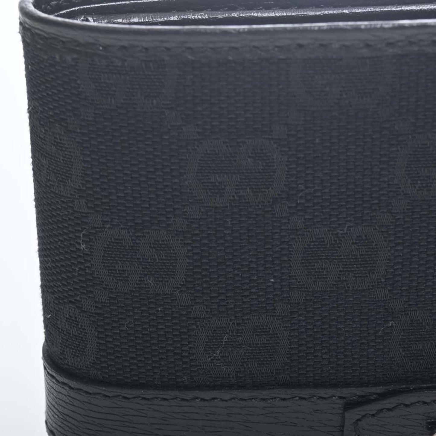 Gucci GG Canvas Belt Bifold Wallet 295610 Black Men's