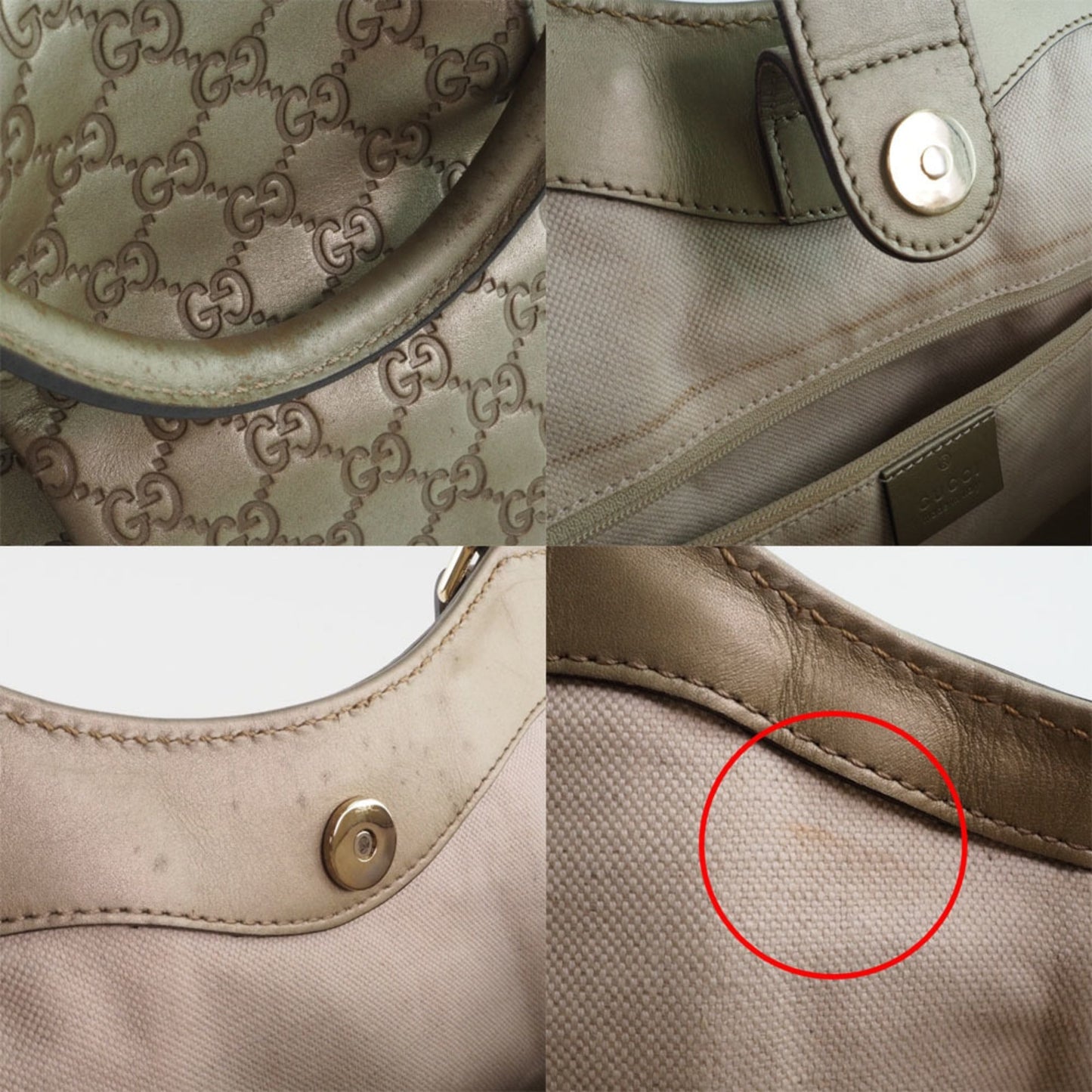 Gucci Suki Interlocking G 211944 Striped Leather Gold Women's Handbag