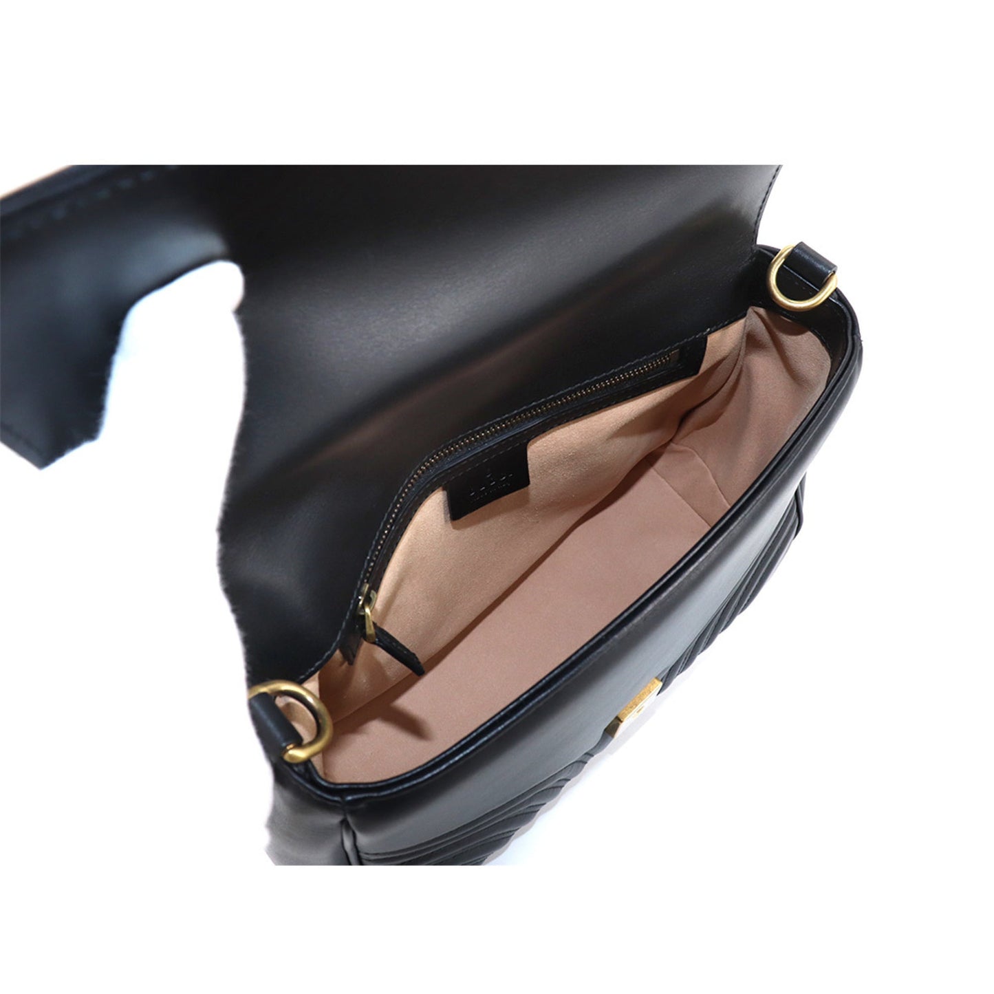 Gucci GG Marmont Small Top Handle Bag 2way Hand Shoulder Leather Black 498110