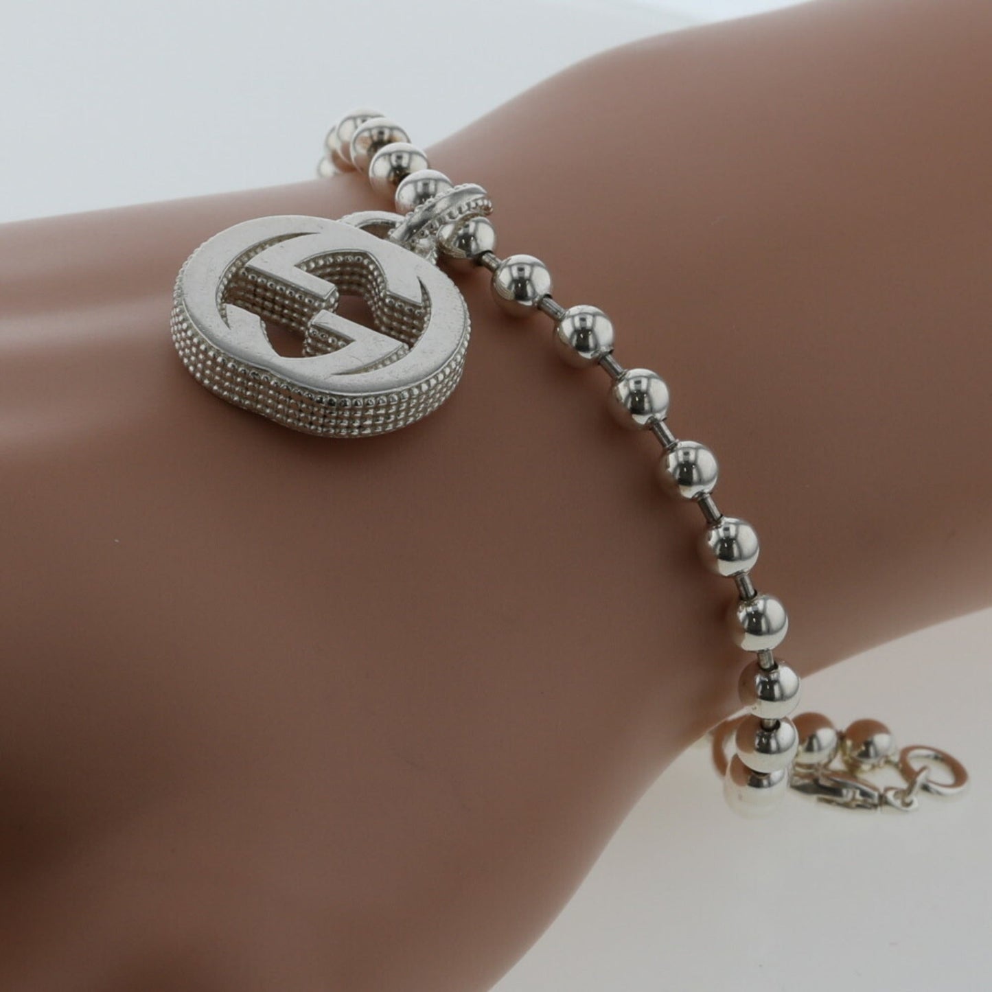 Gucci Bracelet Interlocking G Ball Chain Silver 925 Ladies GUCCI