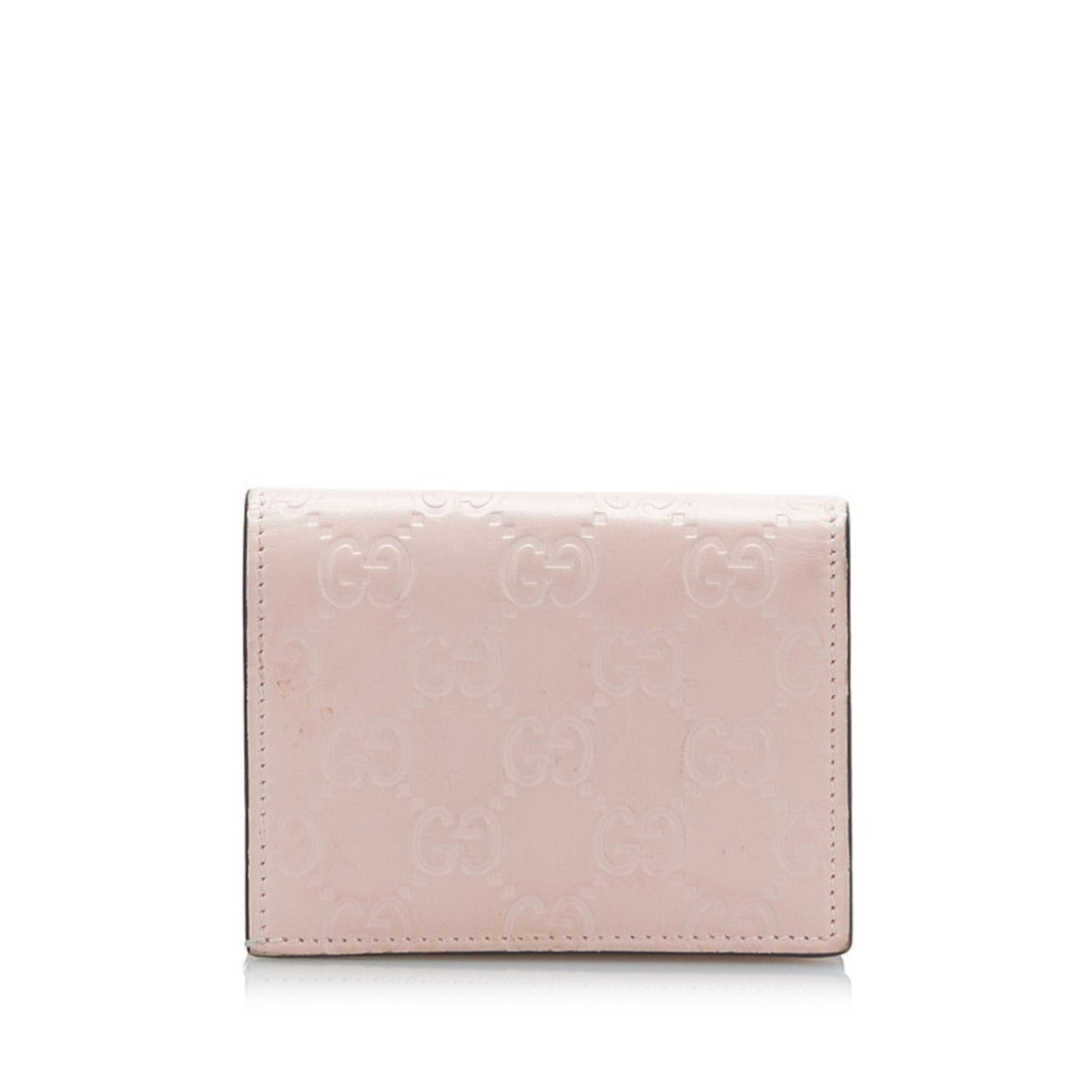 Gucci Shima Cat Bifold Wallet 548057 Pink Leather Ladies GUCCI
