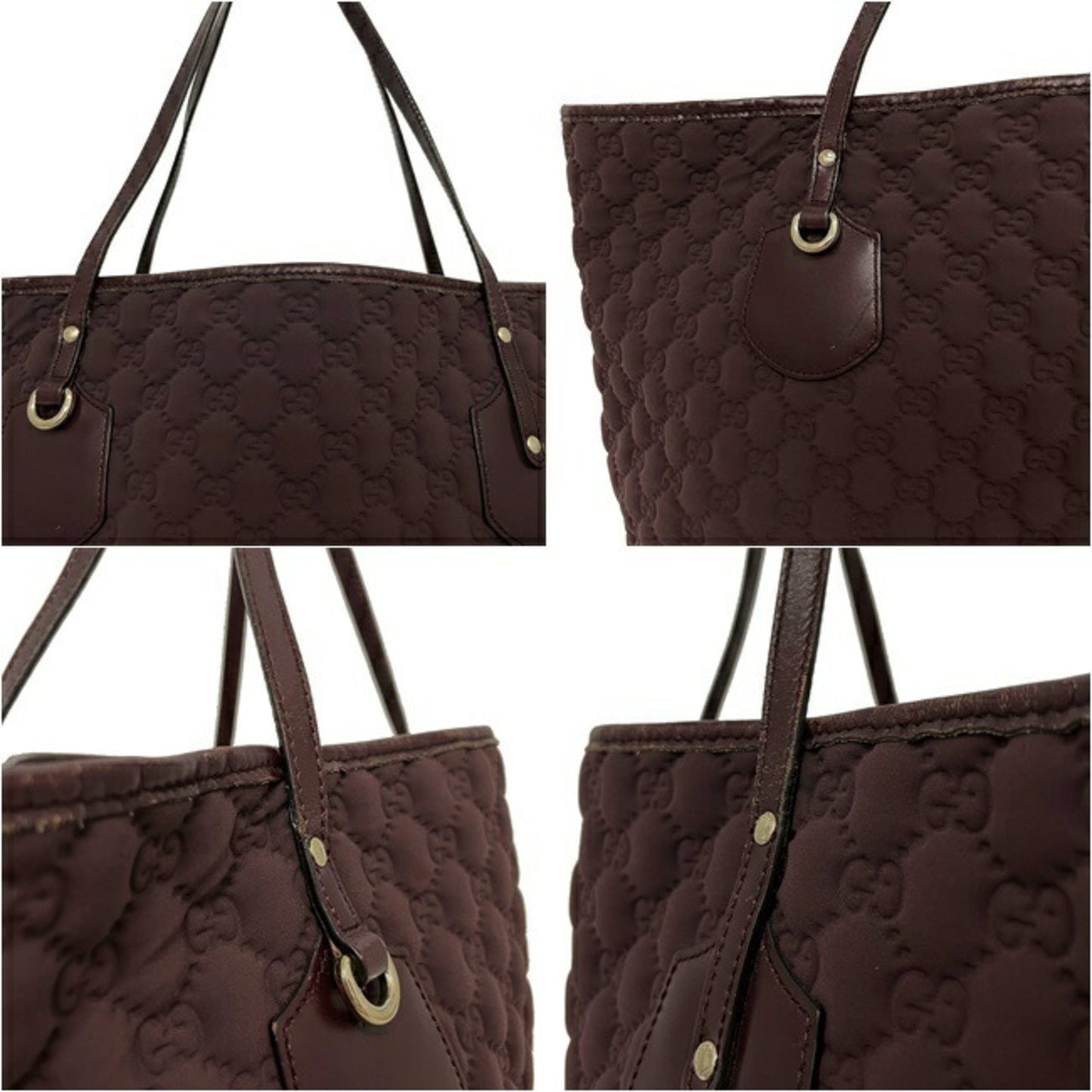 Gucci Tote Bag Jolly Large Wine Red GG Neopren 211975 502752 Nylon Canvas GUCCI Ladies Handbag