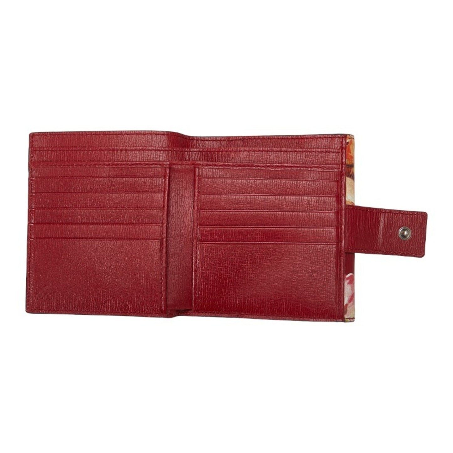 GUCCI Blooms French Flap W Bifold Wallet 410104 Red Multicolor Leather Women's