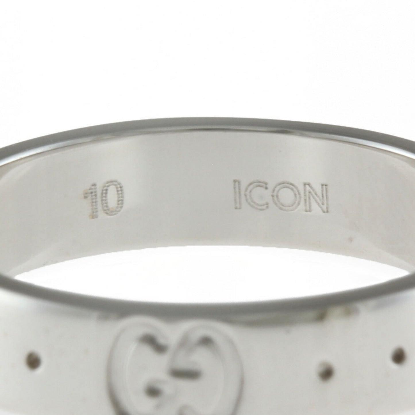 Gucci K18WG Ring / Icon No. 9.5 Silver Ladies 18K K18 White Gold Accelerating