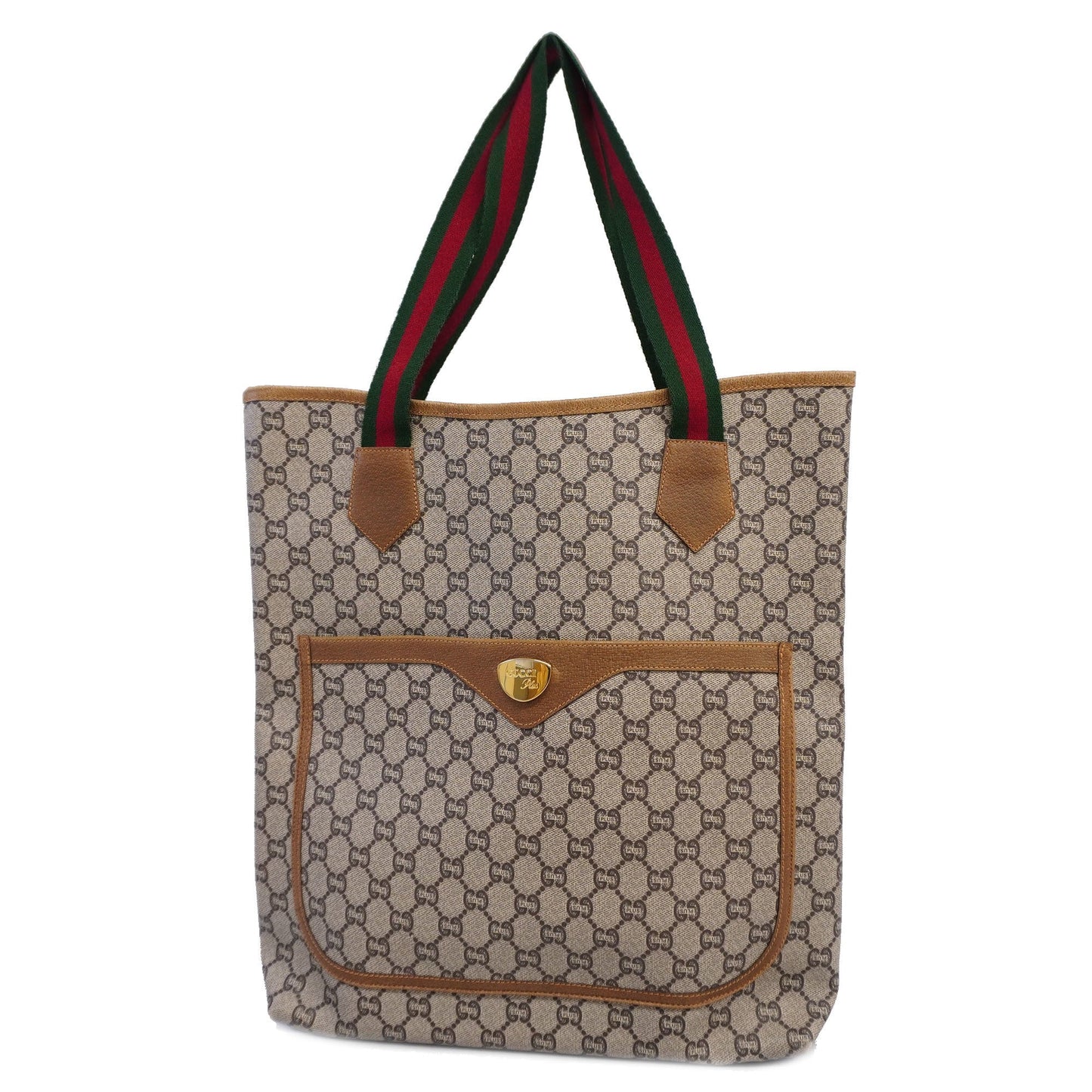Gucci  Sherry Line 39 02 003 Women's GG Plus,Leather Tote Bag Beige
