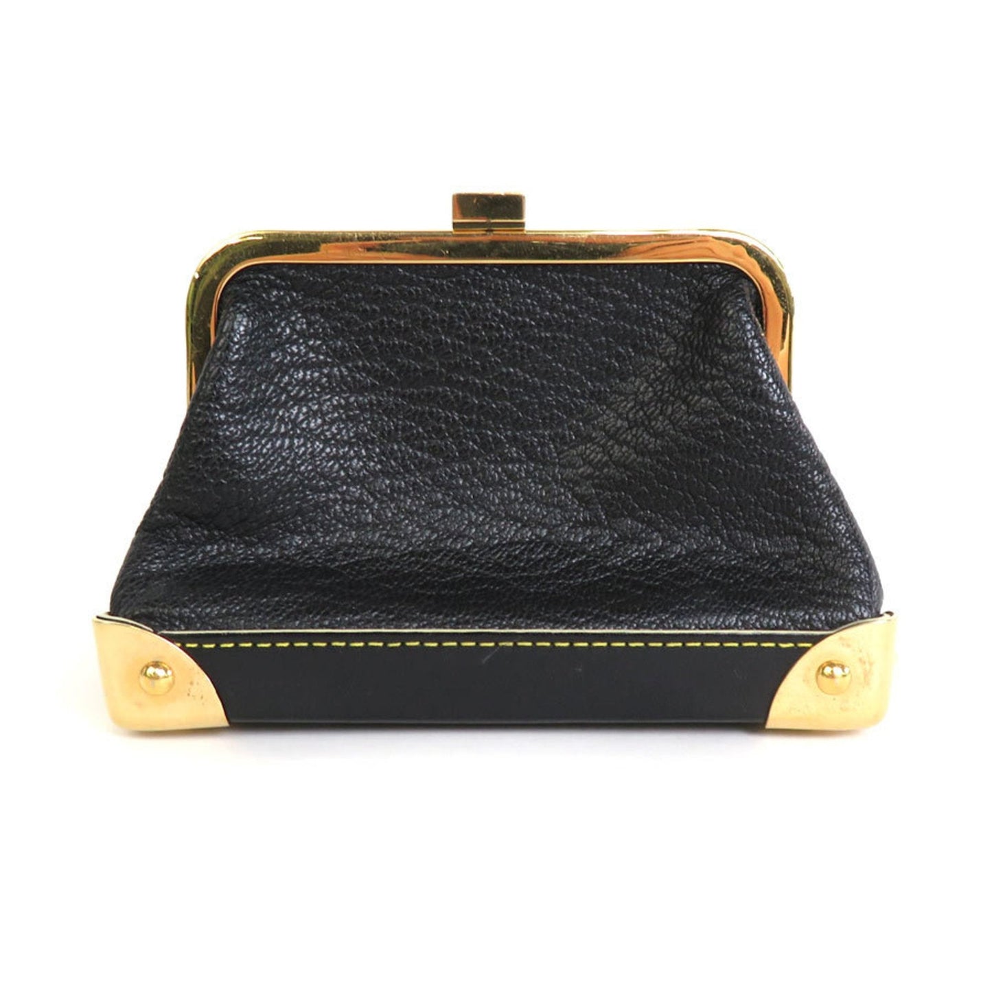 LOUIS VUITTON Coin Case Suhari Portomonet Vienois Leather Black Gold Unisex M91834 e55861f