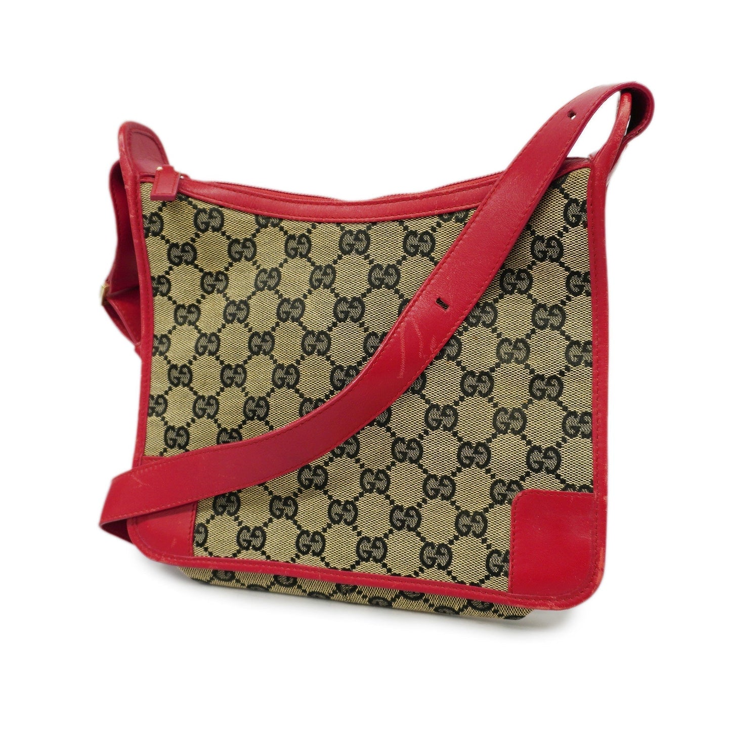 Gucci  GG Canvas Shoulder Bag 001 4206 Women's Navy,Red Color