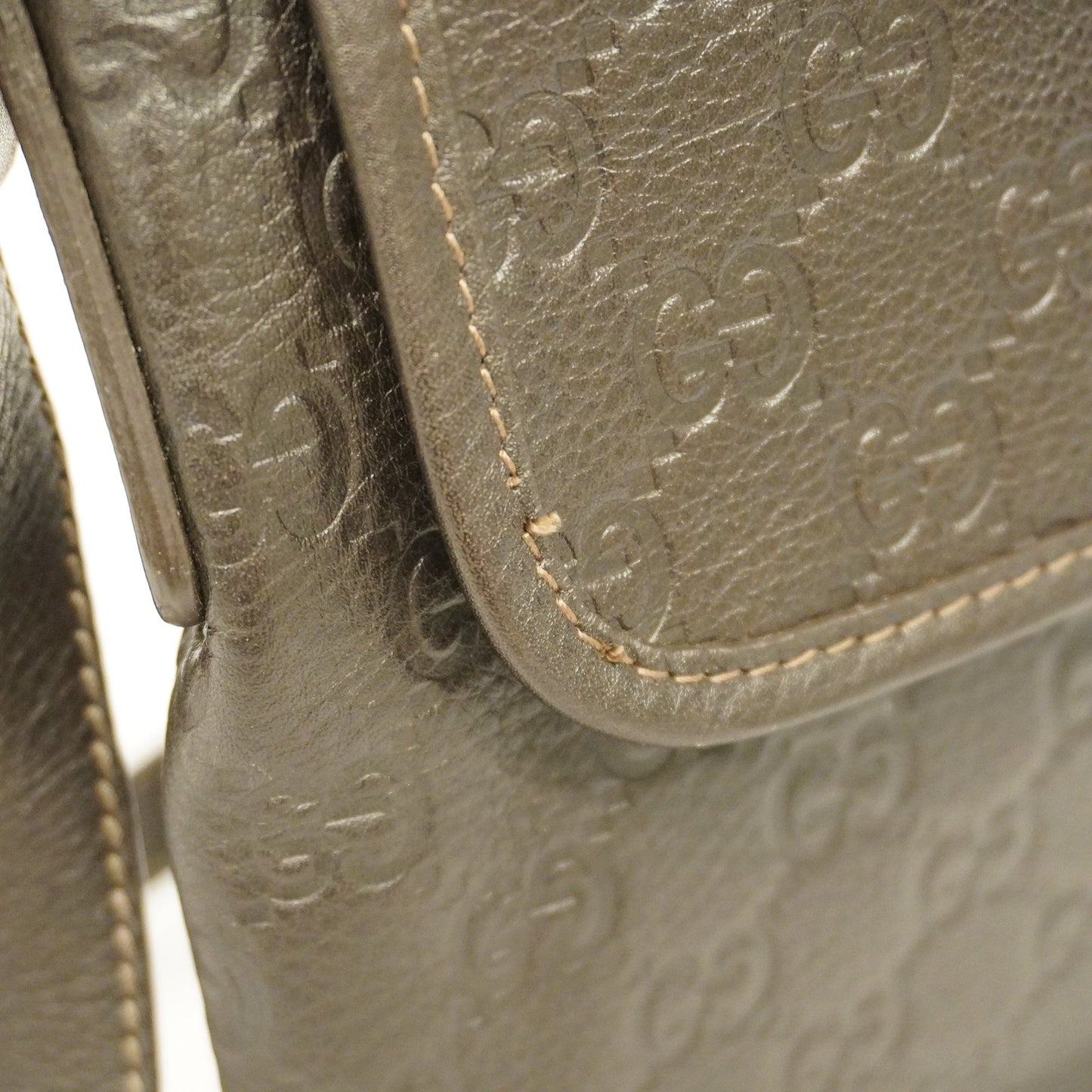 GUCCI  Sima 223666 Women's Leather Shoulder Bag Dark Brown