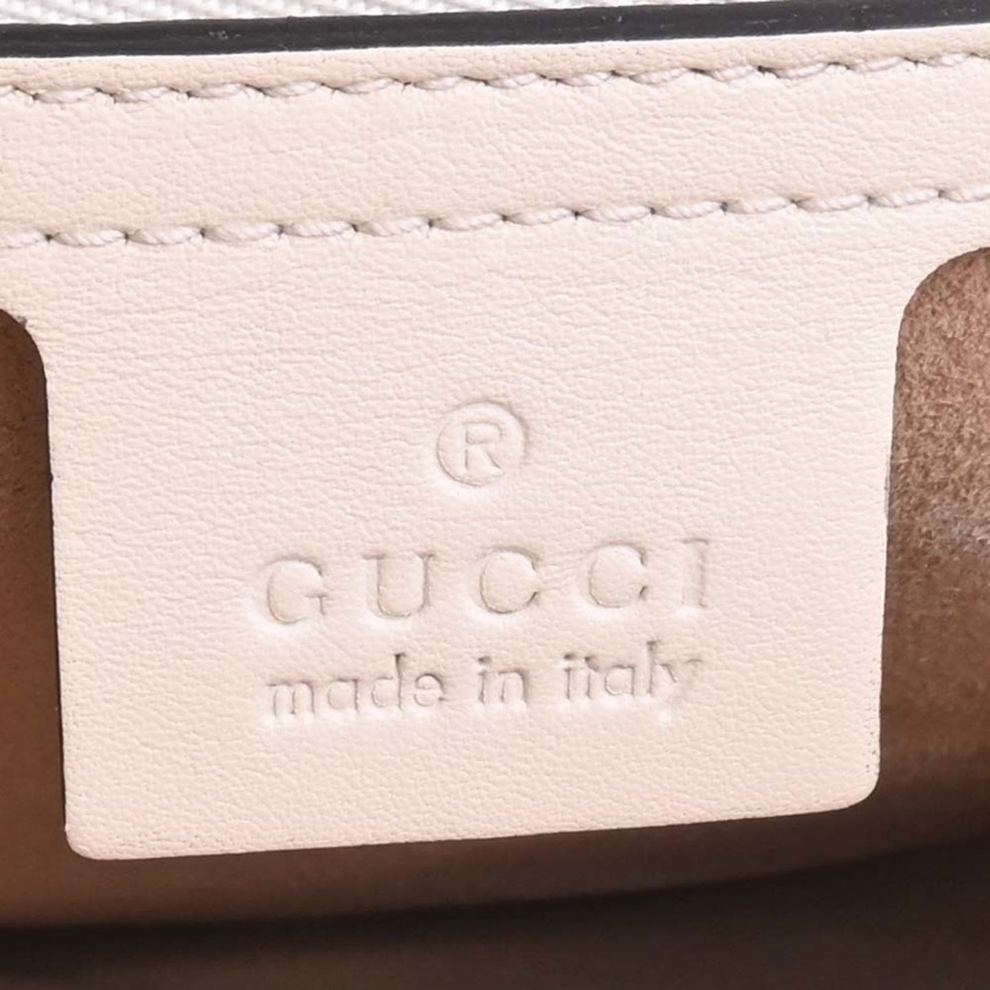 GUCCI Leather Sylvie Handbag 460381 White Ladies