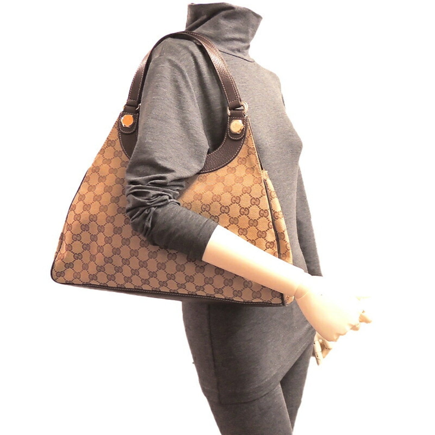 Gucci GG Canvas Women's Shoulder Bag 154981 Beige/Brown