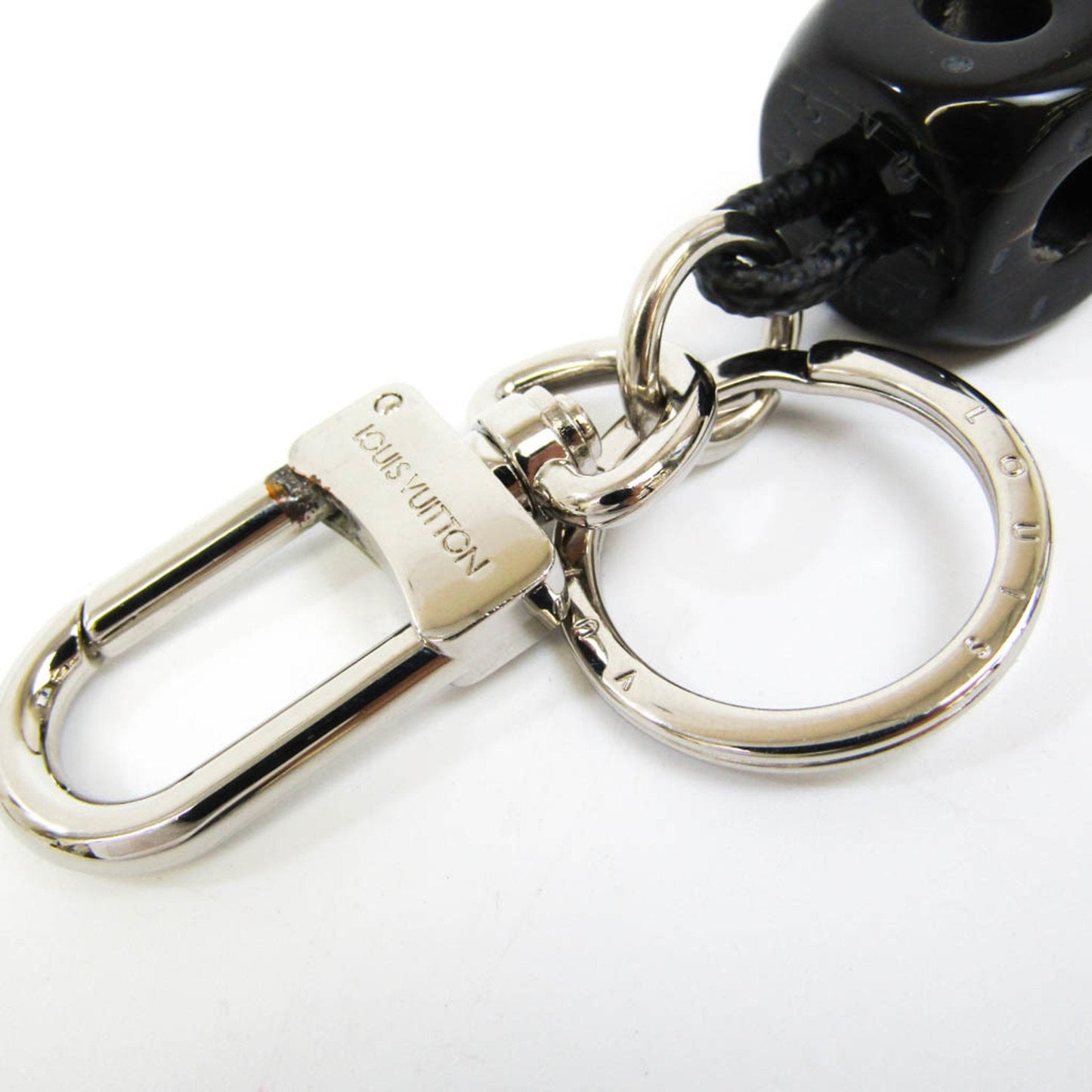 LOUIS VUITTON Damier Graphite Portocray Dice M66735 Keyring [Damier Graphite,Noir,Silver]